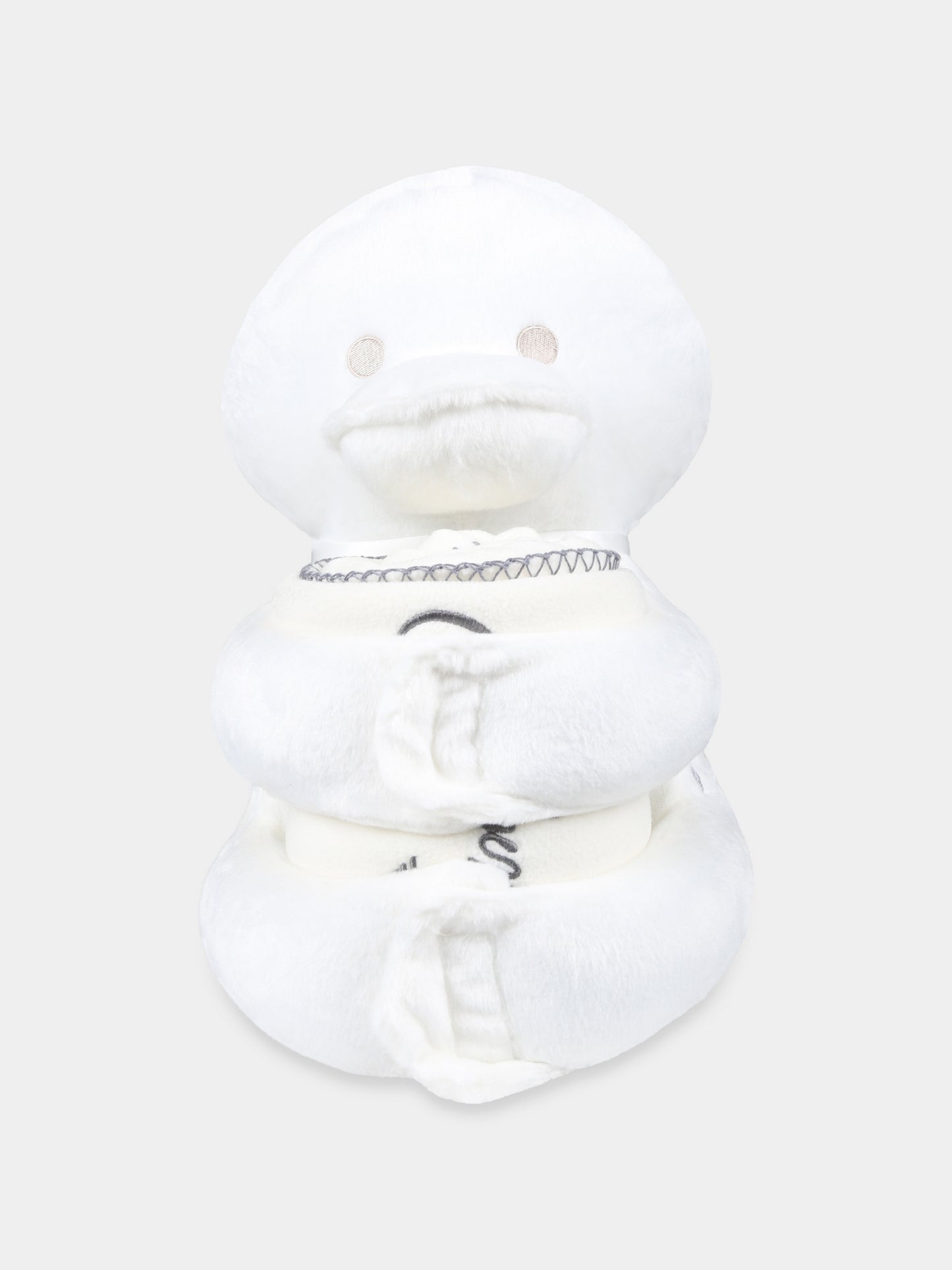 Set coperta bianco per neonato con logo,Emporio Armani,UKX02 1N 1C