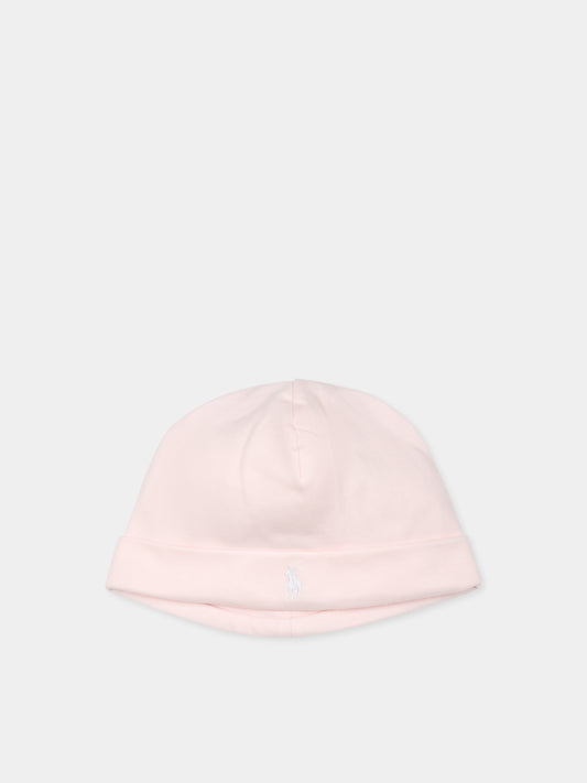 Cappello rosa con logo,Ralph Lauren Kids,552454002