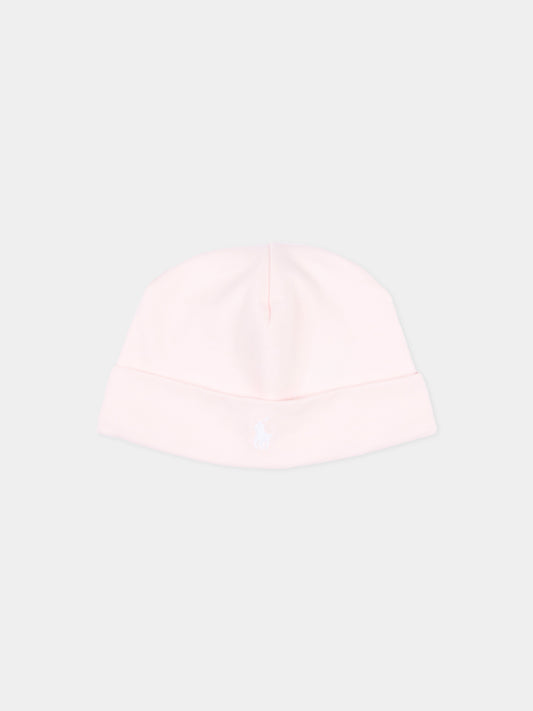 Pink hat with logo