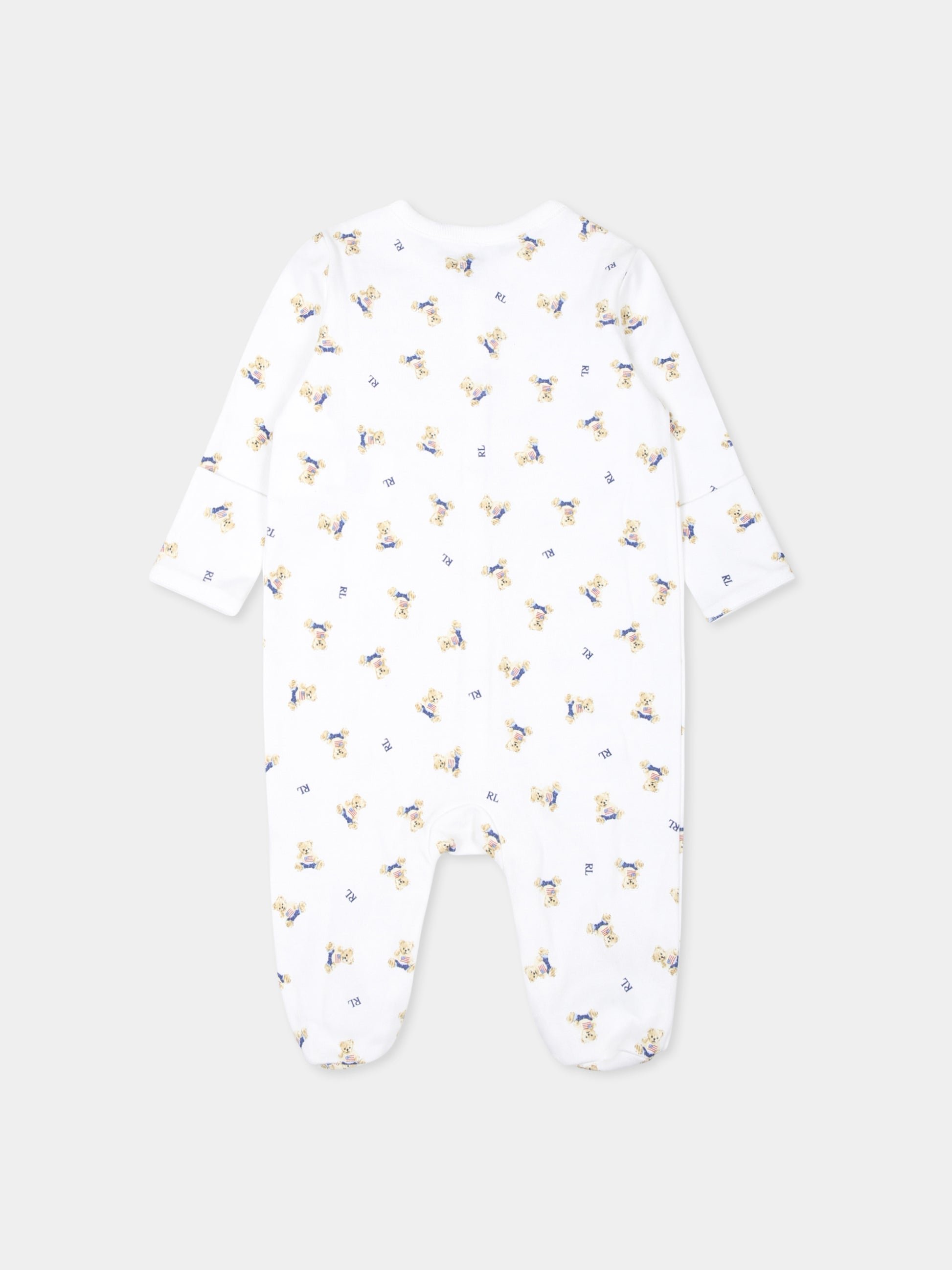 Tutina bianca per neonato con orsetti,Ralph Lauren Kids,682715001