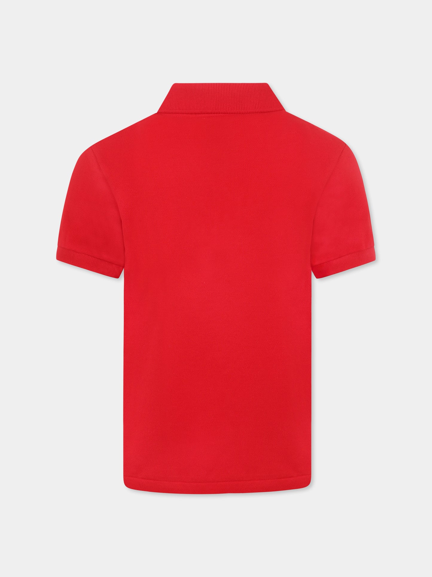 Polo rossa per bambino con coccodrillo verde,Lacoste,PJ2909 00 240