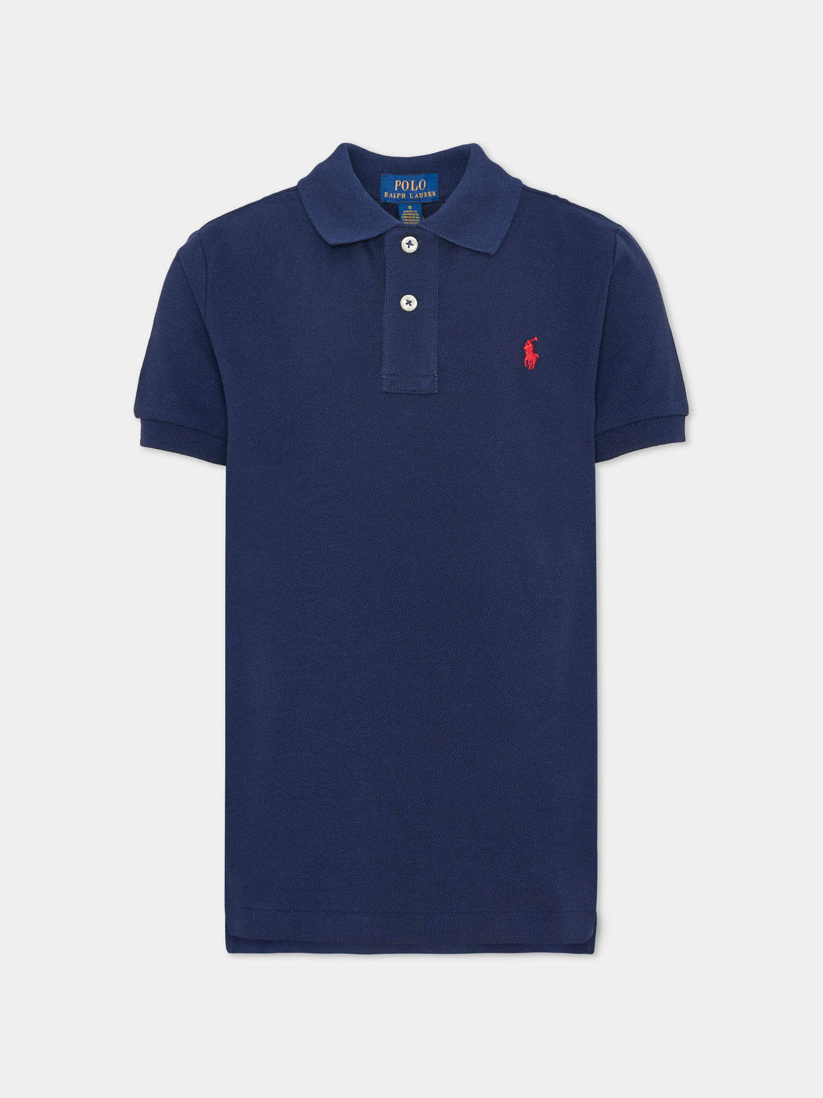 Polo blu per bambino con iconico cavallino rosso,Ralph Lauren Kids,603252005