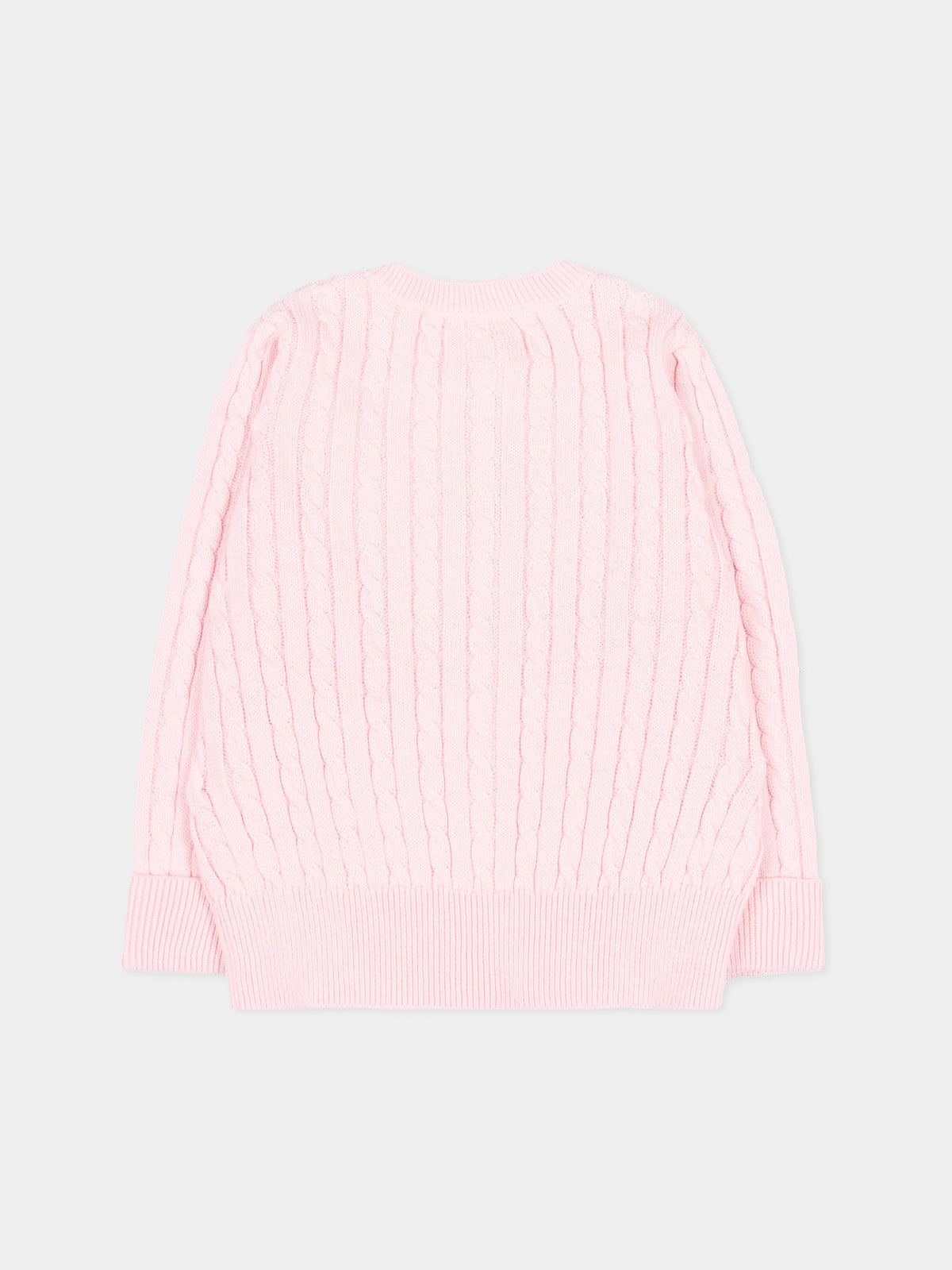 Pink cardigan for babygirl with iconic pony