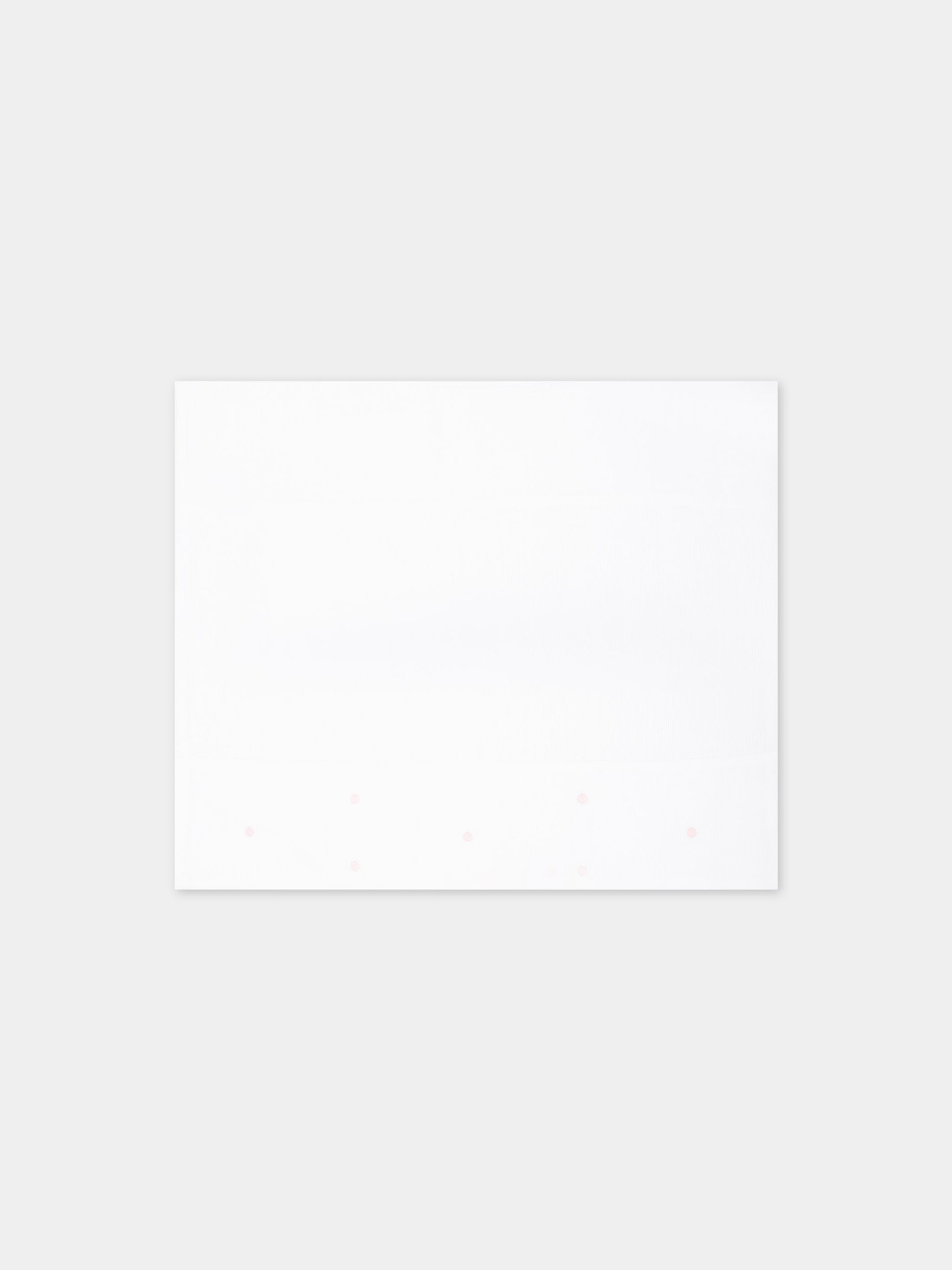 Set lenzuola bianche per neonata con pois rosa,Little Bear,2040 BIANCO/ROSA