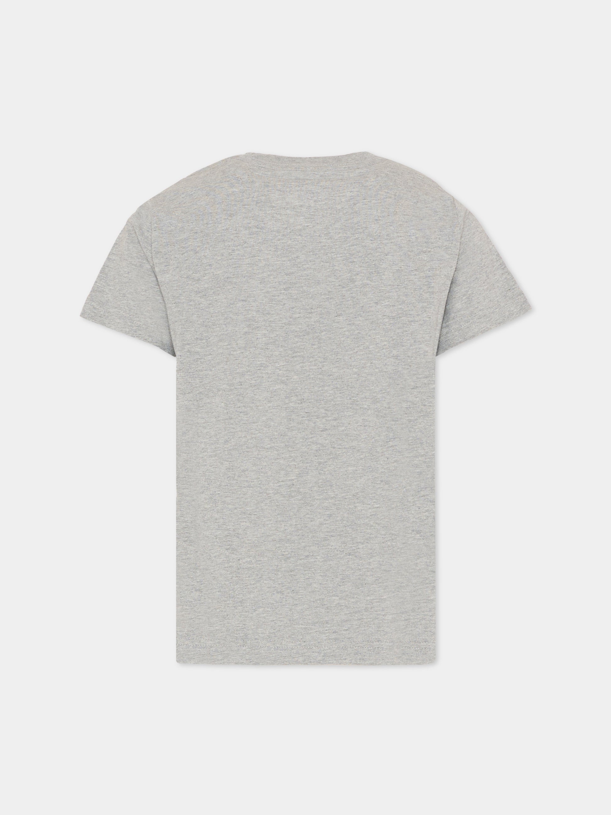 T-shirt grigia per bambino con cavallino,Ralph Lauren Kids,832904039