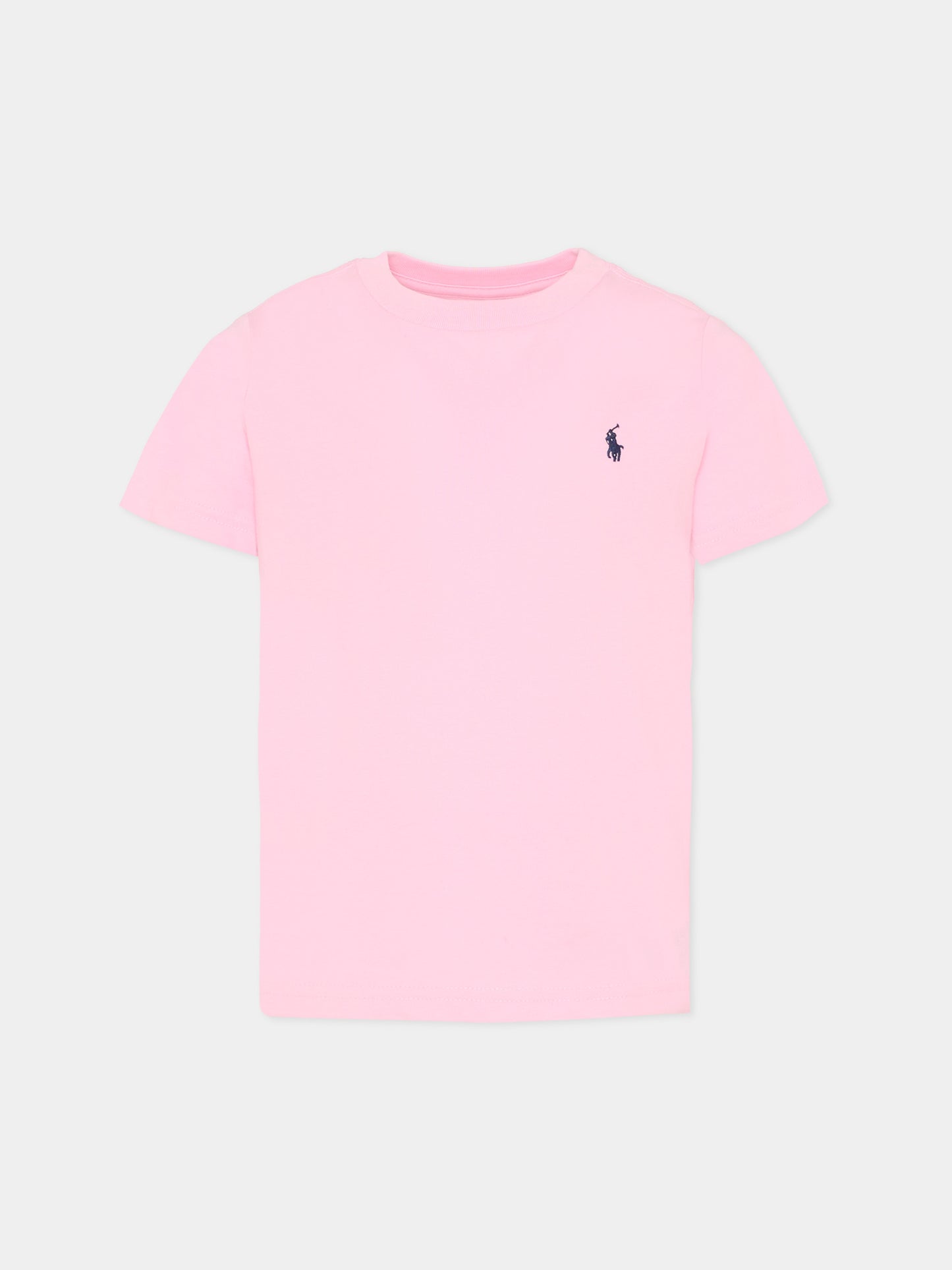 T-shirt rosa per bambina con iconico cavallino,Ralph Lauren Kids,832904040