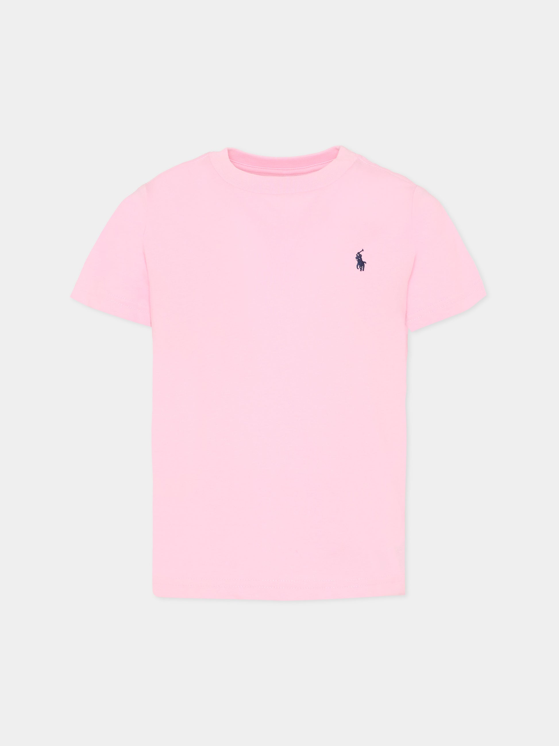 T-shirt rosa per bambina con iconico cavallino,Ralph Lauren Kids,832904040