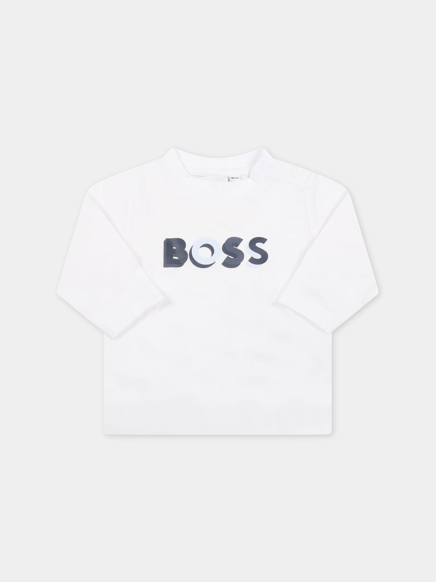 Tuta blu per neonato con logo,Hugo Boss,J98369 849