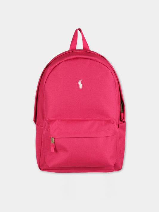 Zaino fucsia per bambina con iconico cavallino,Ralph Lauren Kids,RL9AR047 9AR047 ADP