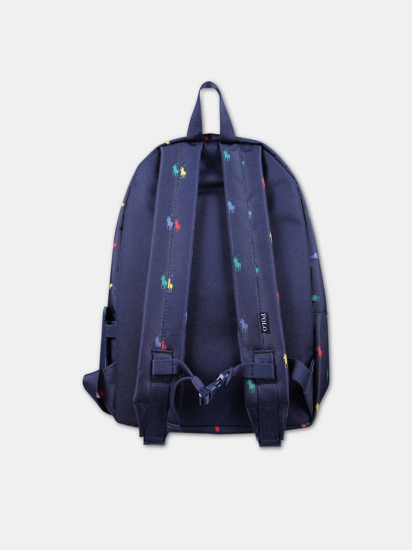 Zaino blu per bambini con cavallini,Ralph Lauren Kids,RL9AR048 9AR048 BCV