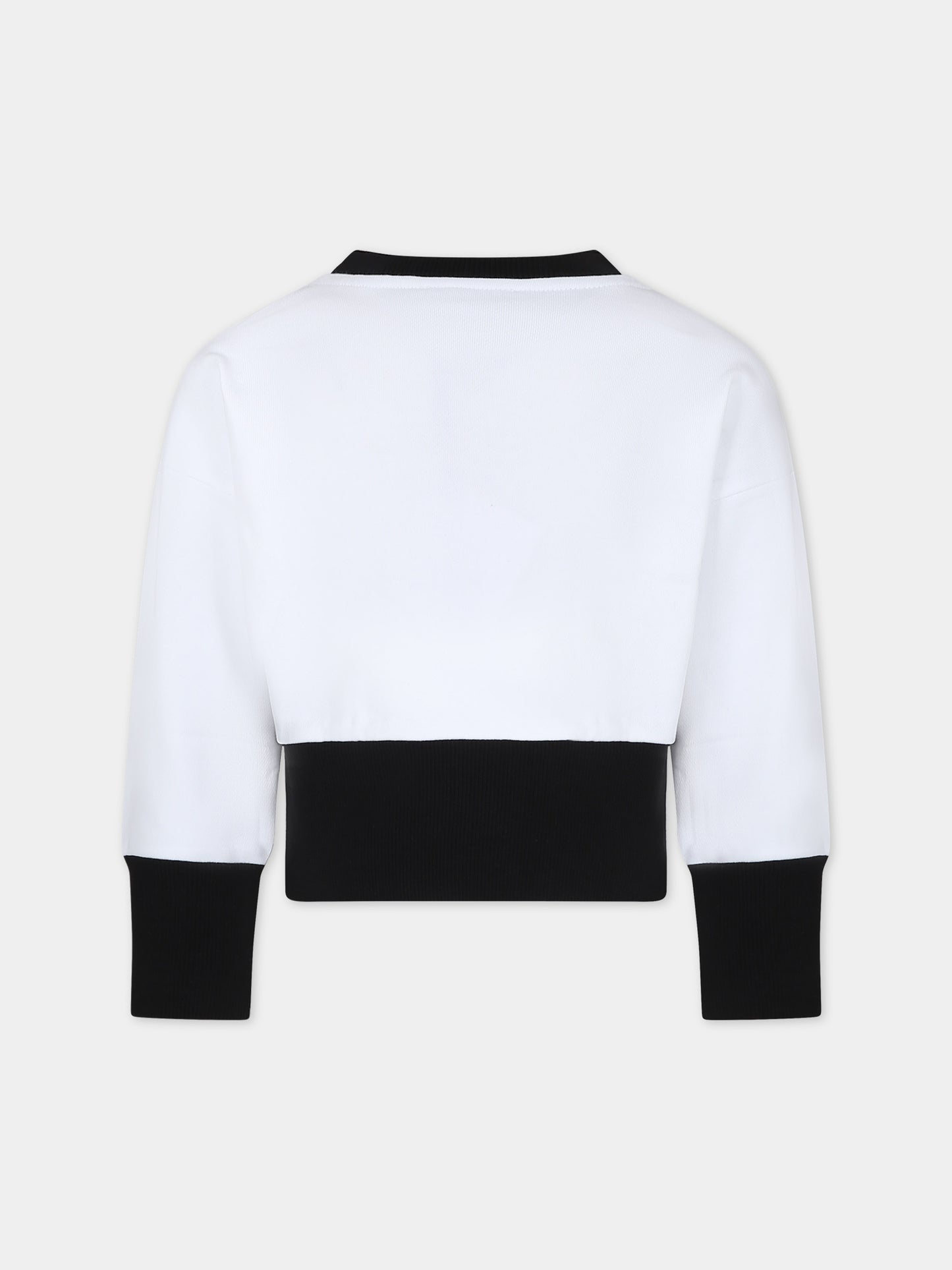 Felpa bianca per bambini con logo,Balmain Kids,6Q4130 F0015 100NE