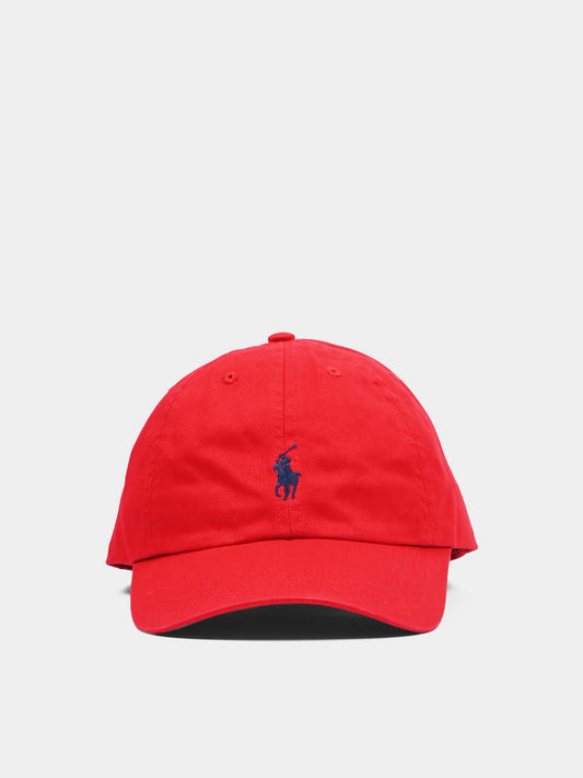Red hat for boy with blue pony