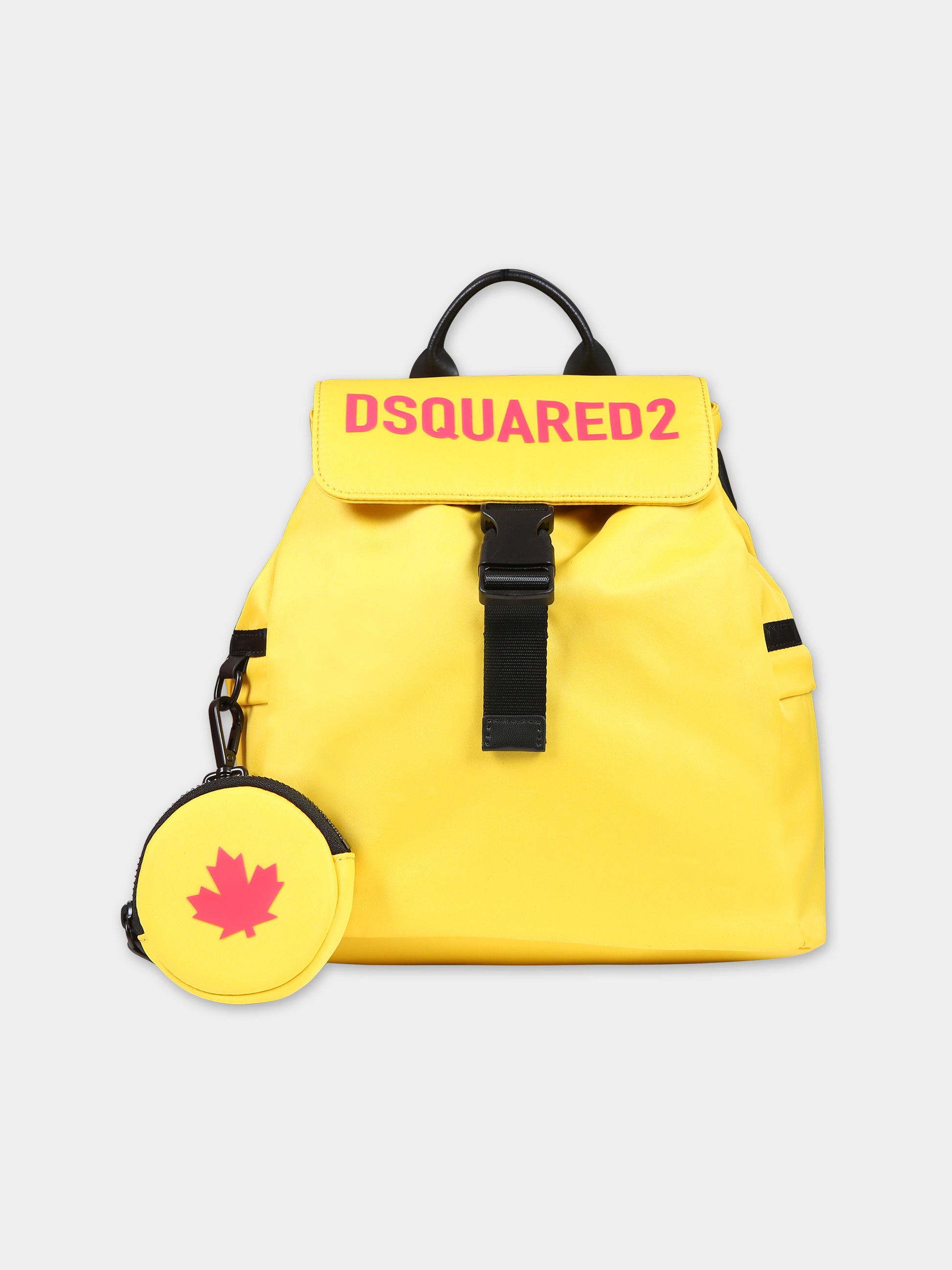 Zaino giallo per bambini con logo,Dsquared2,DQ1638 D0A3M DQ218