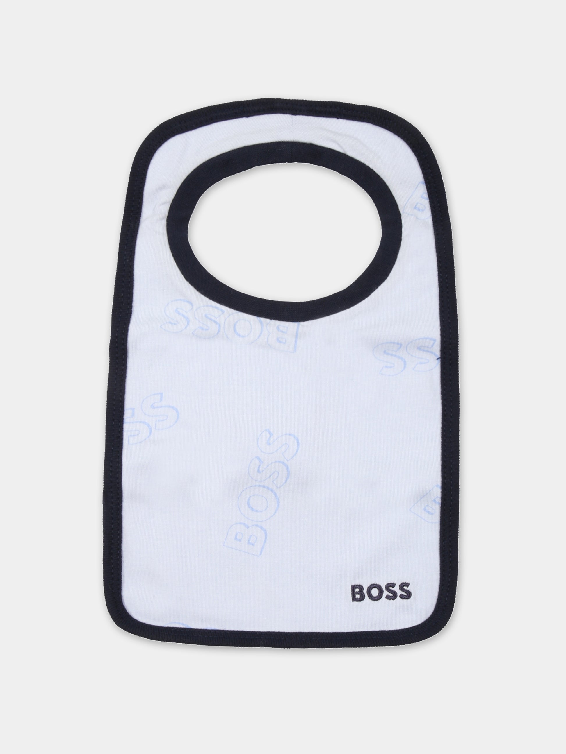 Set celeste per neonato con loghi,Hugo Boss,J98374 771