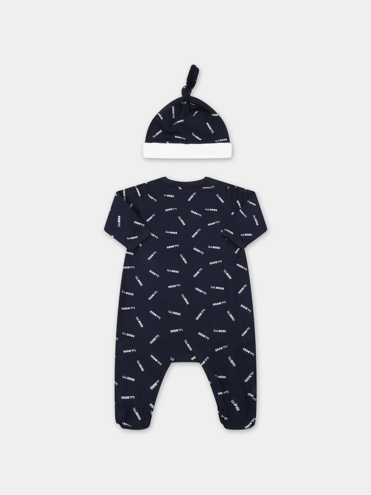 Set blu per neonato con loghi,Hugo Boss,J98377 849