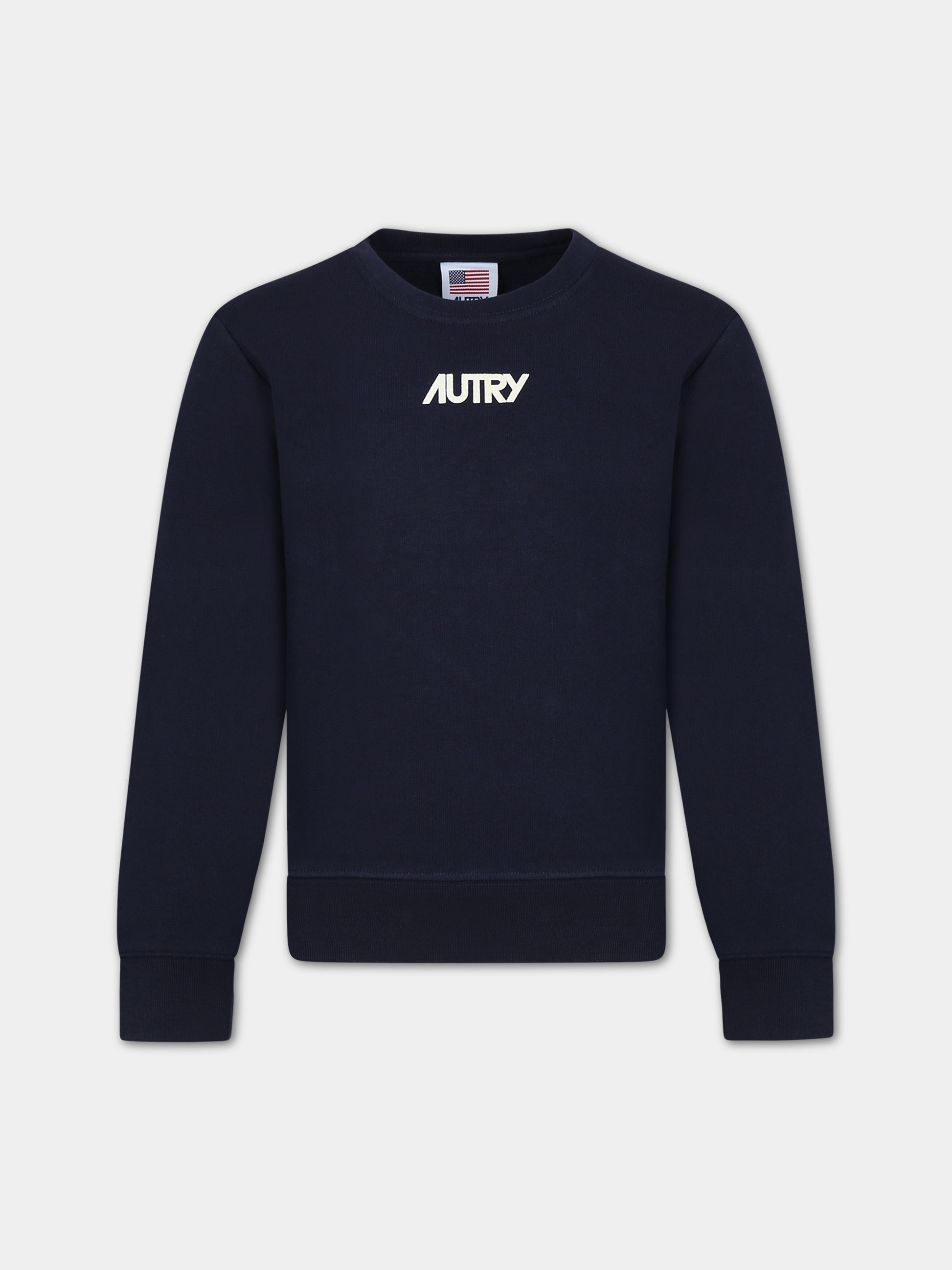 Felpa blu per bambini con logo ricamato,Autry,KSAK 008B