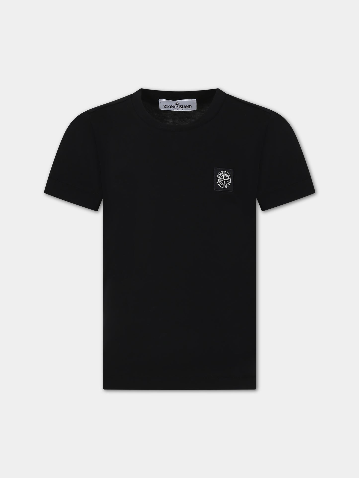 T-shirt blu per bambino con iconica bussola,Stone Island Junior,791620147 V0020