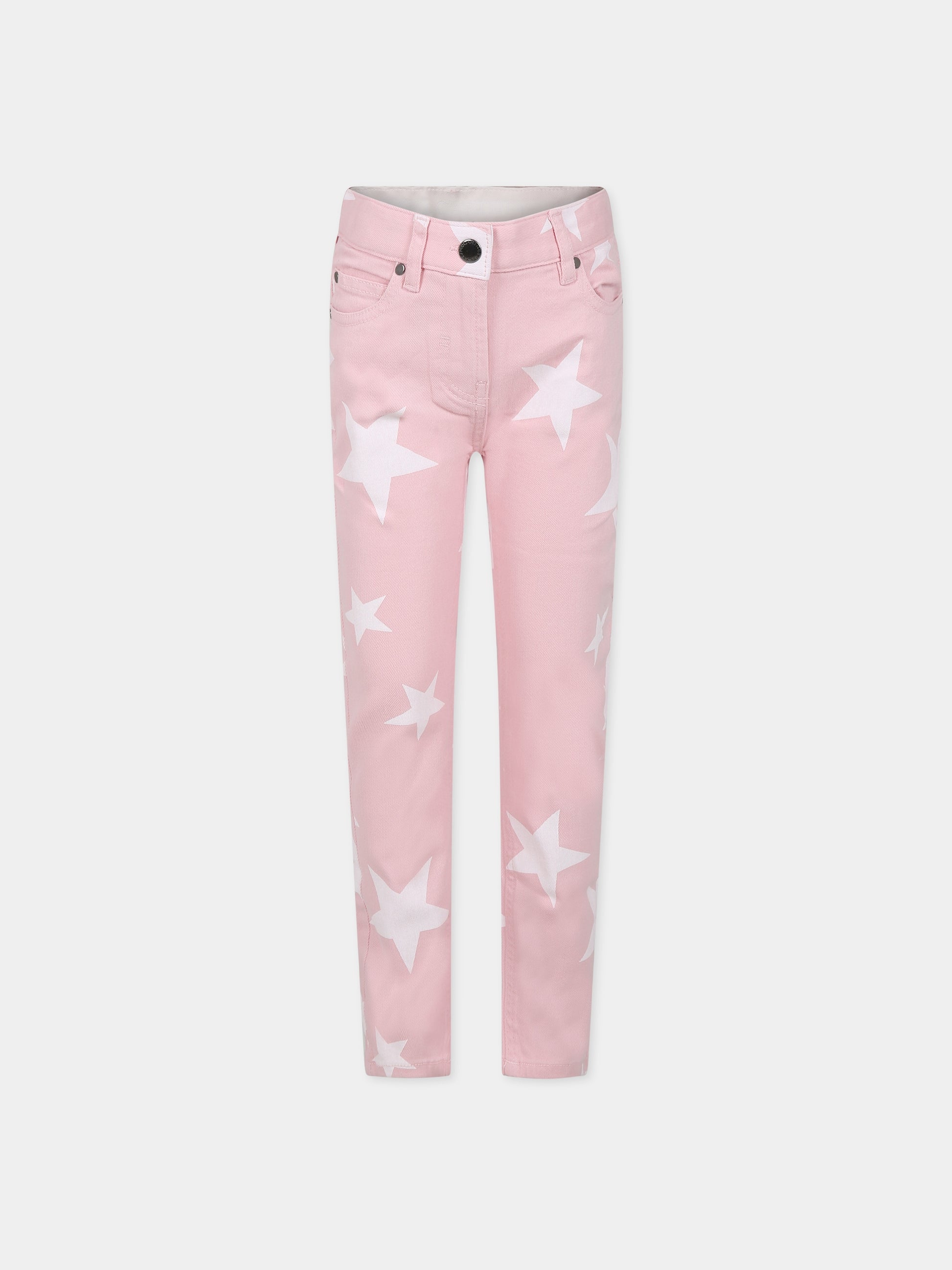 Jeans rosa per bambina con stelle e logo,Stella Mccartney Kids,TT6B10 Z1339 505BC