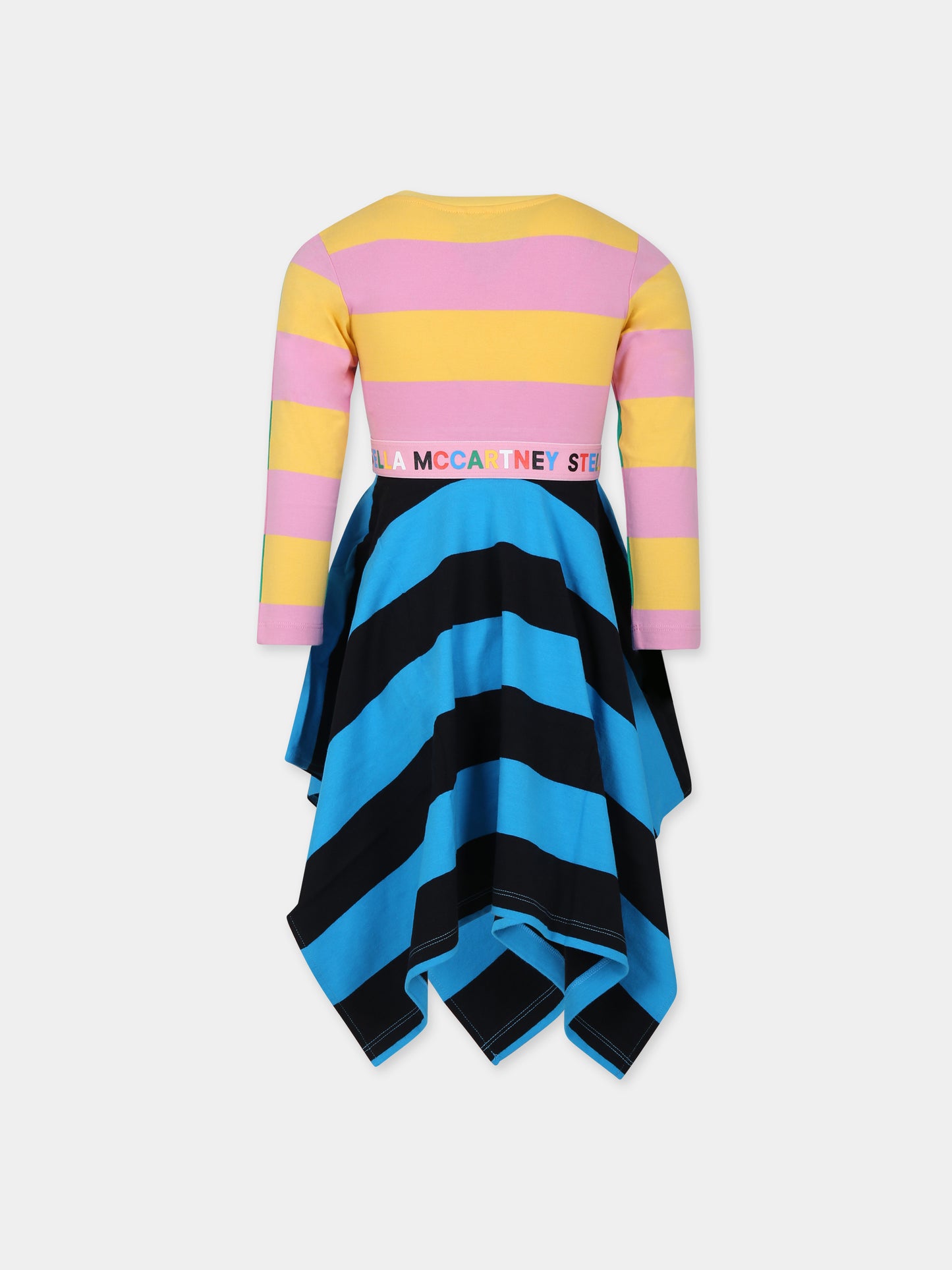 Vestito casual multicolor asimmetrico per bambina,Stella Mccartney Kids,TT1D60 Z1336 709RS