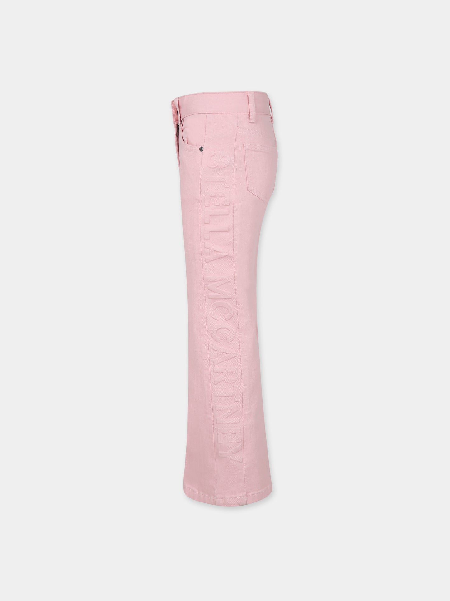 Jeans rosa per bambina con logo,Stella Mccartney Kids,TT6C10 Z0156 505