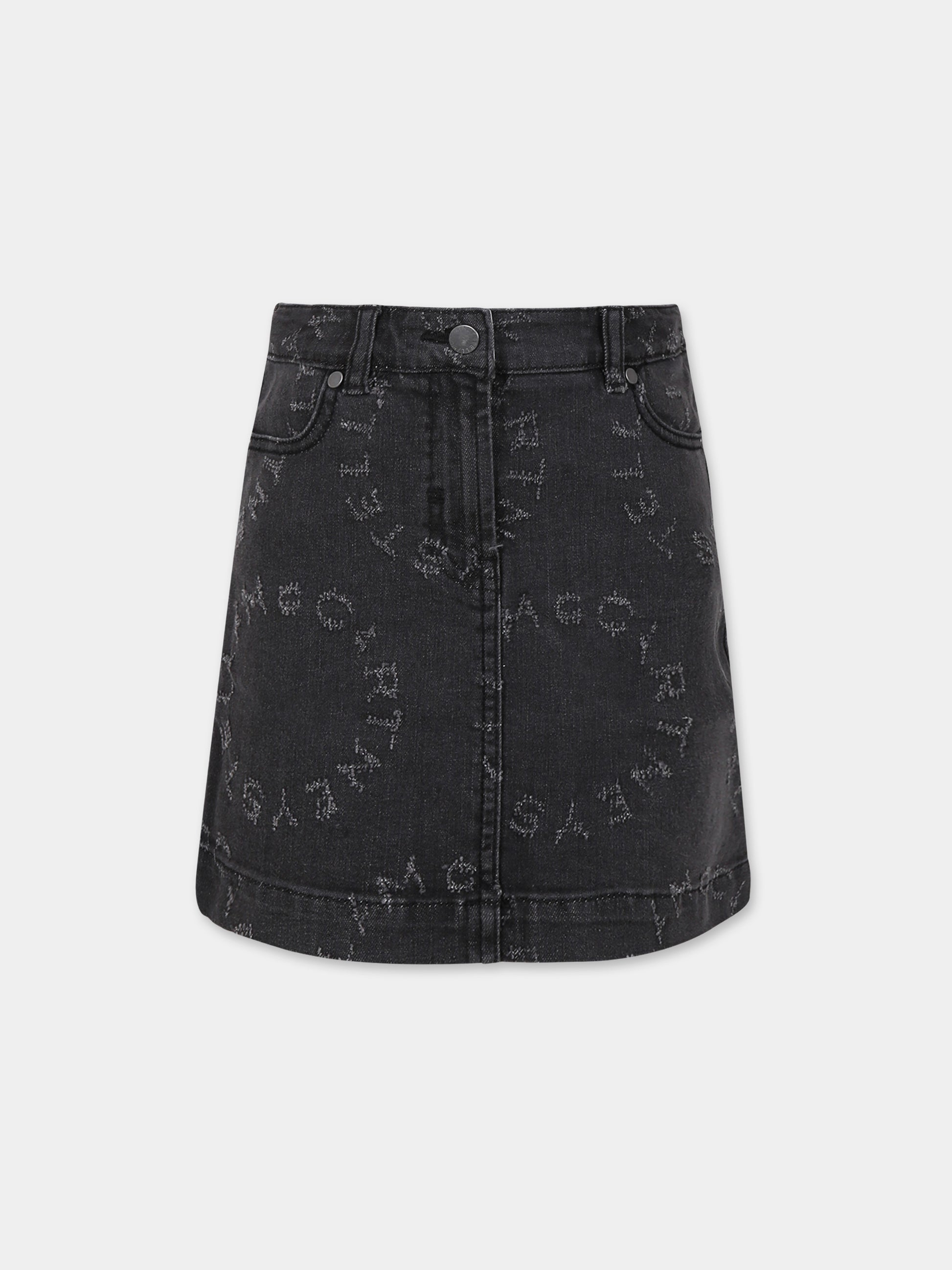 Gonna denim casual nera per bambina,Stella Mccartney Kids,TT7B11 Z0153 930