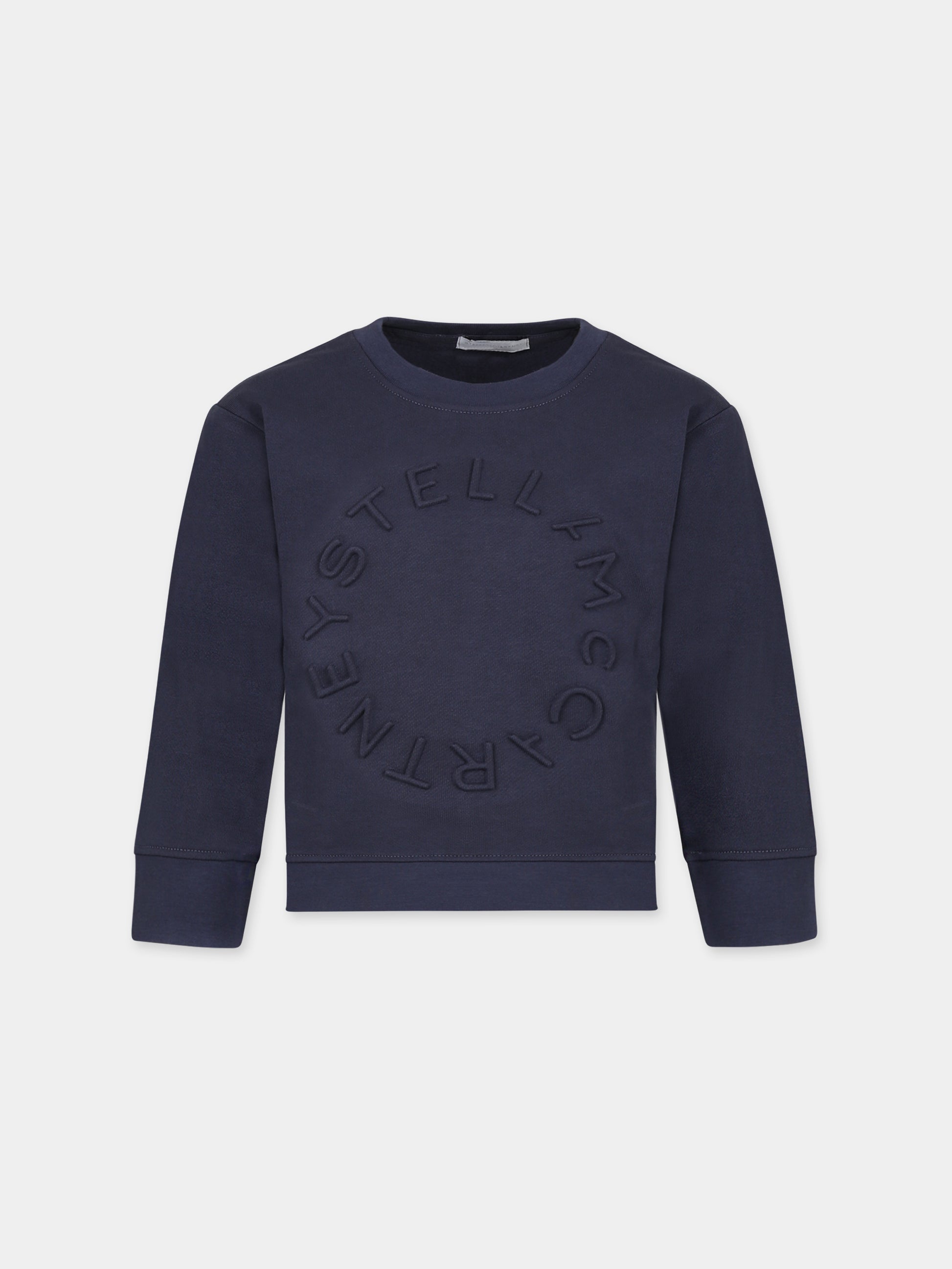 Felpa blu per bambino con logo,Stella Mccartney Kids,TT4R70 Z0447 651