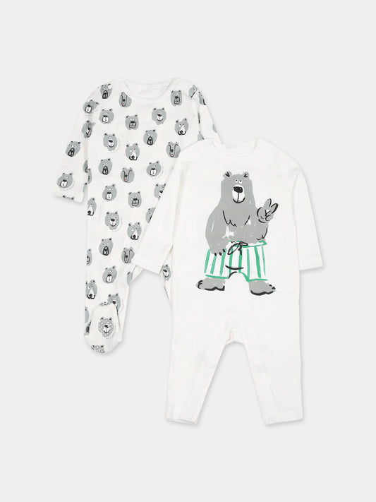 Set  bianco per neonato con orso,Stella Mccartney Kids,TTB509 Z1486 101MC