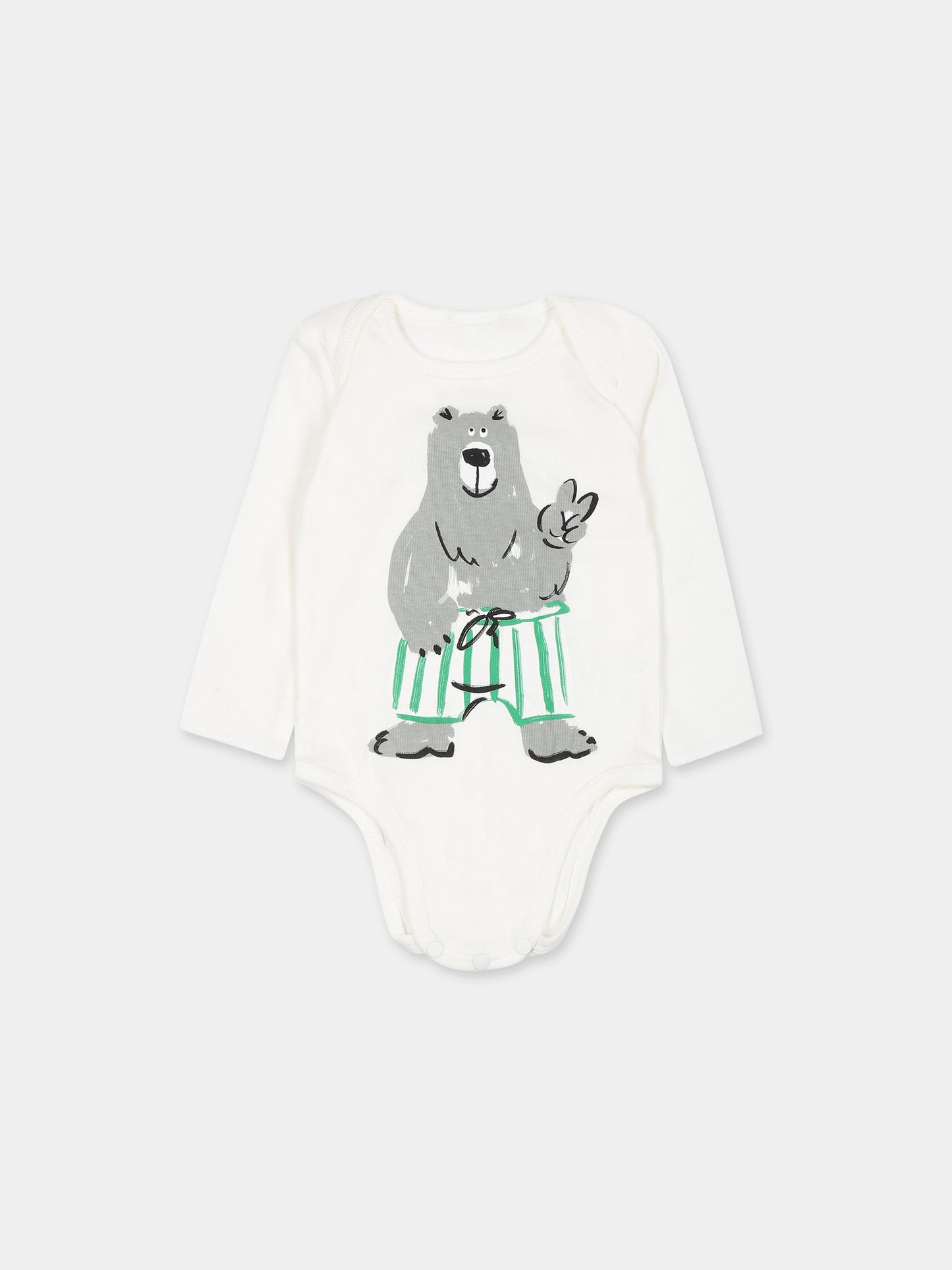 Set  bianco per neonato con orso,Stella Mccartney Kids,TTB519 Z1486 101MC