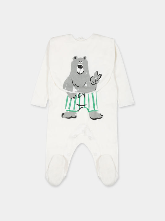Set  bianco per neonato con orso,Stella Mccartney Kids,TTB539 Z0669 101