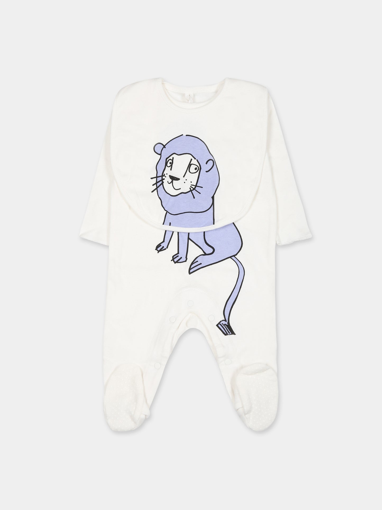 Set  bianco per neonati con stampa leone,Stella Mccartney Kids,TTB599 Z0669 101