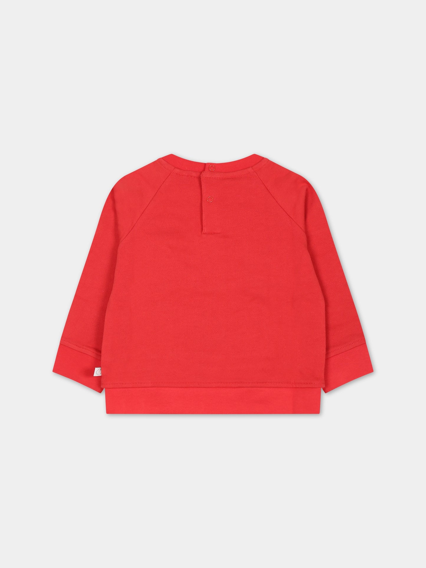 Felpa rossa per neonati con casa di marzapane,Stella Mccartney Kids,TT4500 Z0447 412