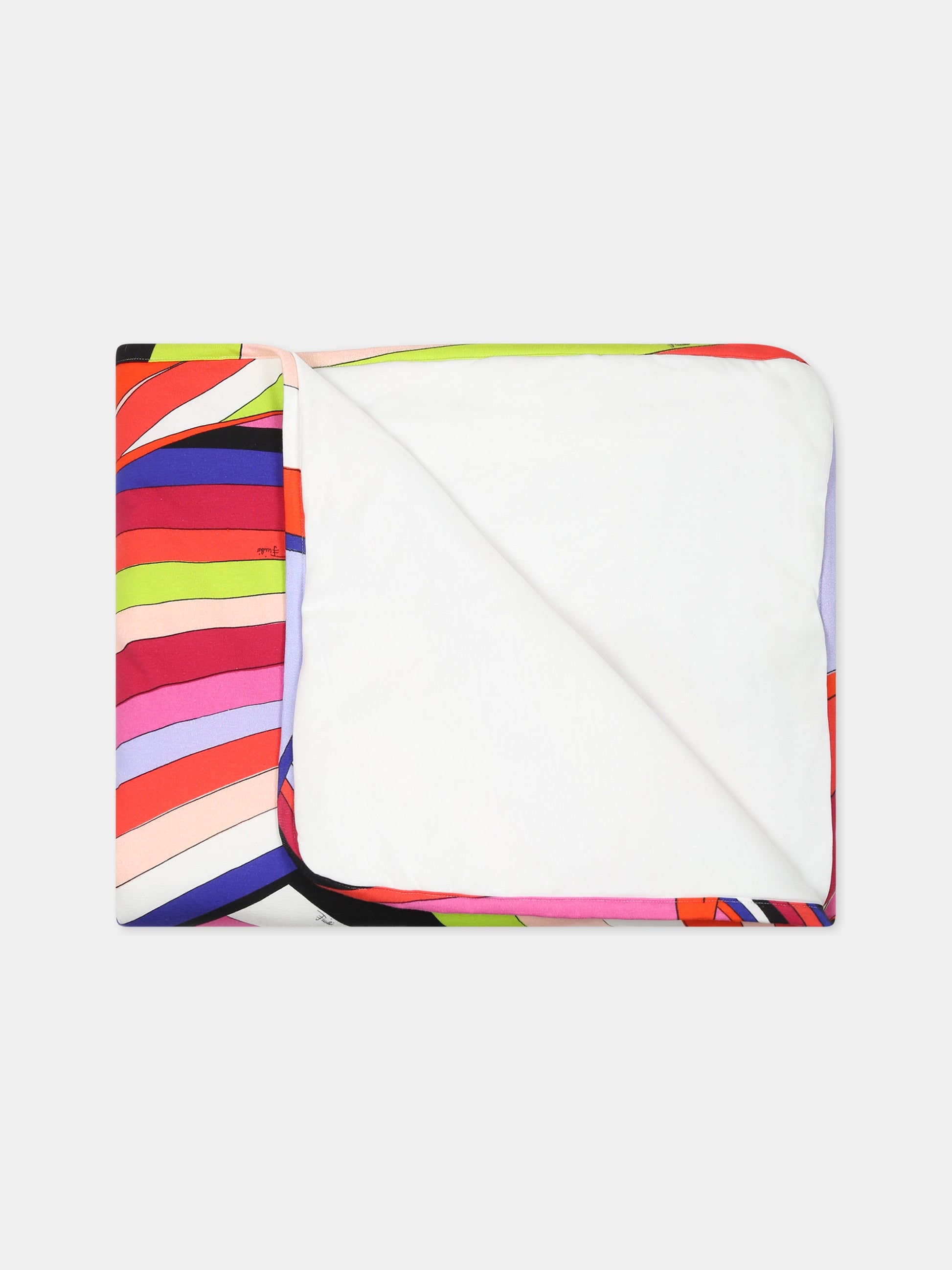 Coperta multicolor per neonata con logo,Emilio Pucci Junior,PT0040 J0311 999NE