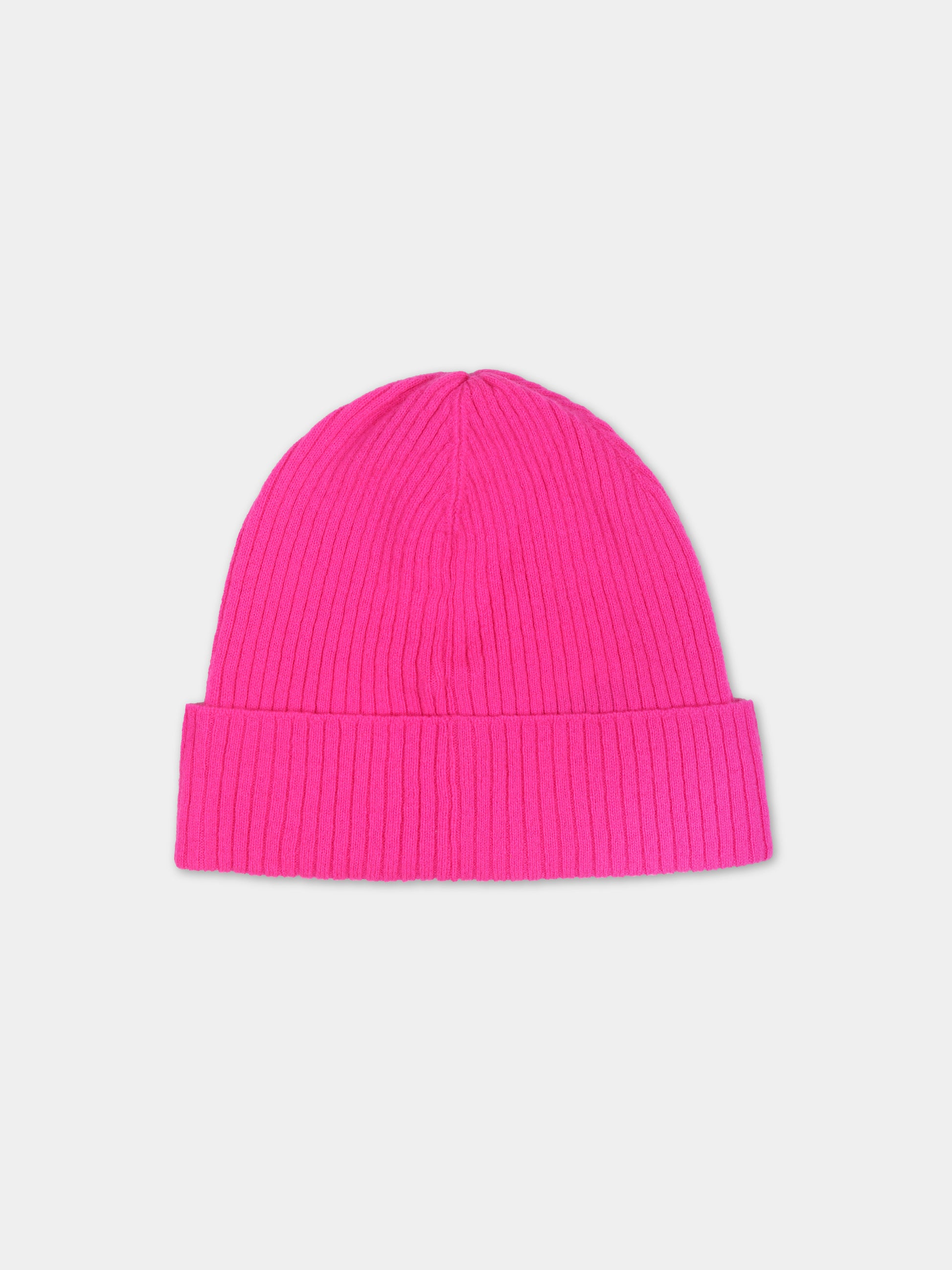 Berretto fucsia per bambina con logo,Emilio Pucci Junior,PT0B47 W0023 590