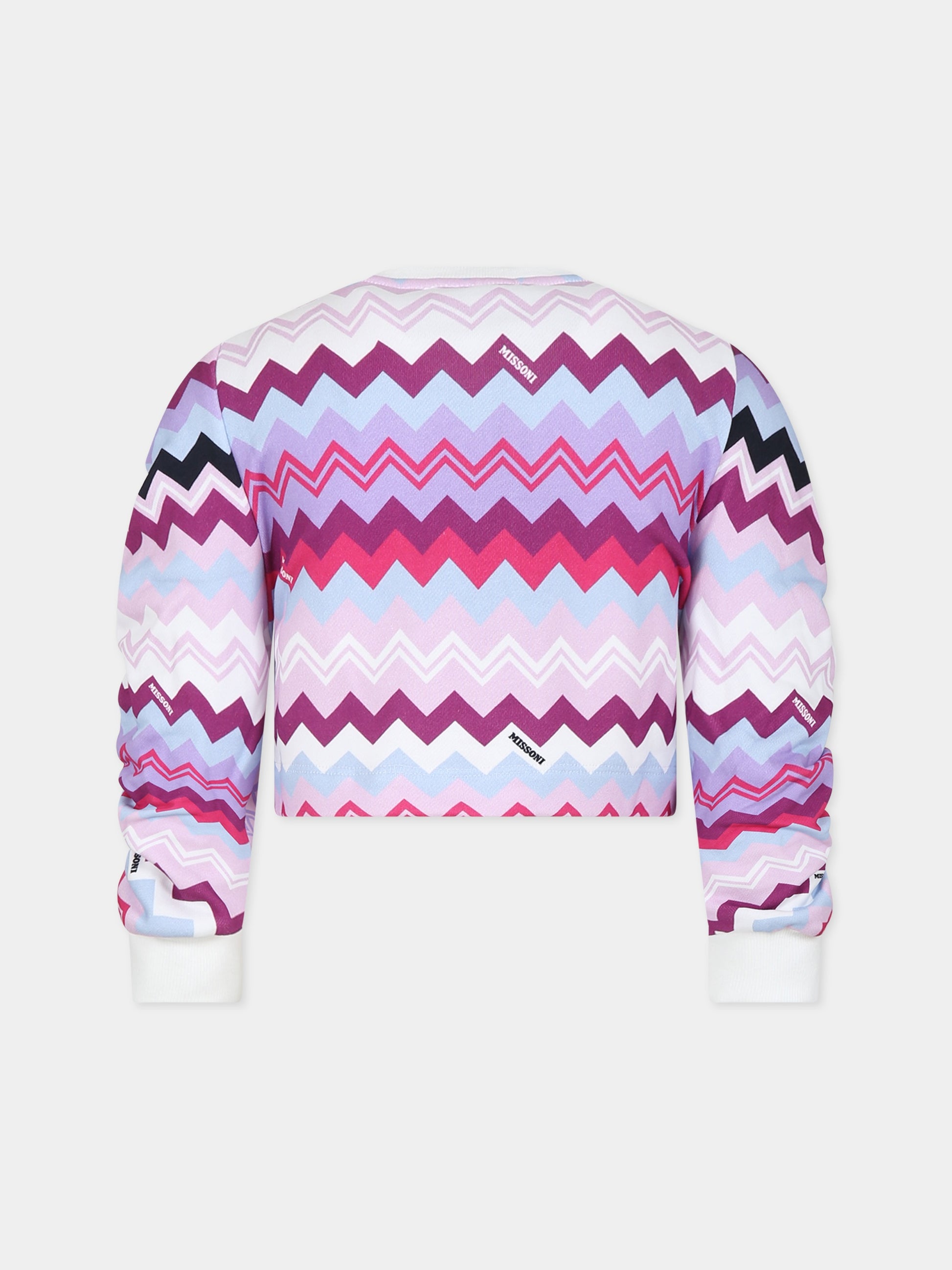 Felpa viola per bambina con logo,Missoni,MT4A10 F0121 579MC