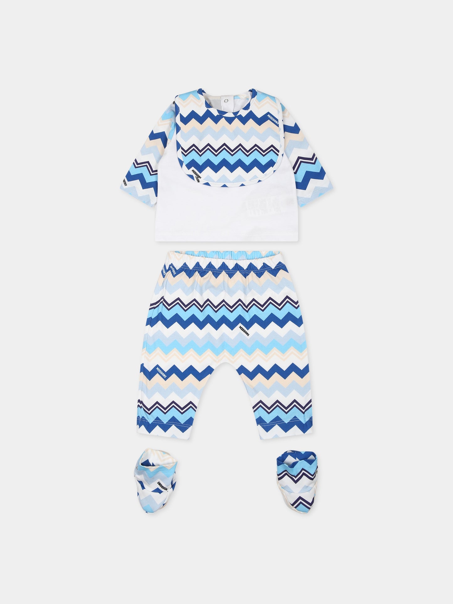 Completo bianco per neonato con logo,Missoni,MTB520 J0319 607MC