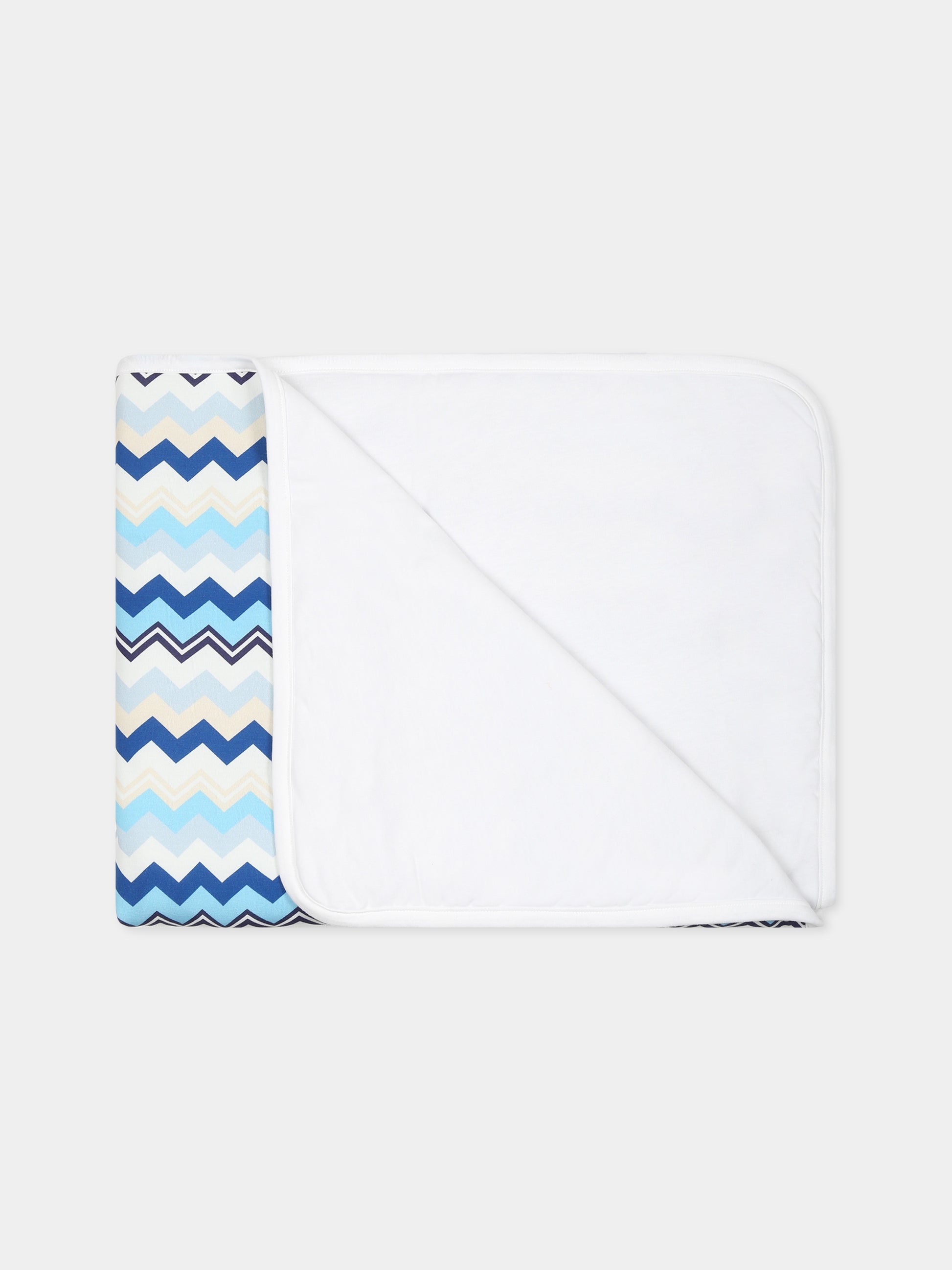 Coperta blu per neonato con logo,Missoni,MT0510 J0319 607MC