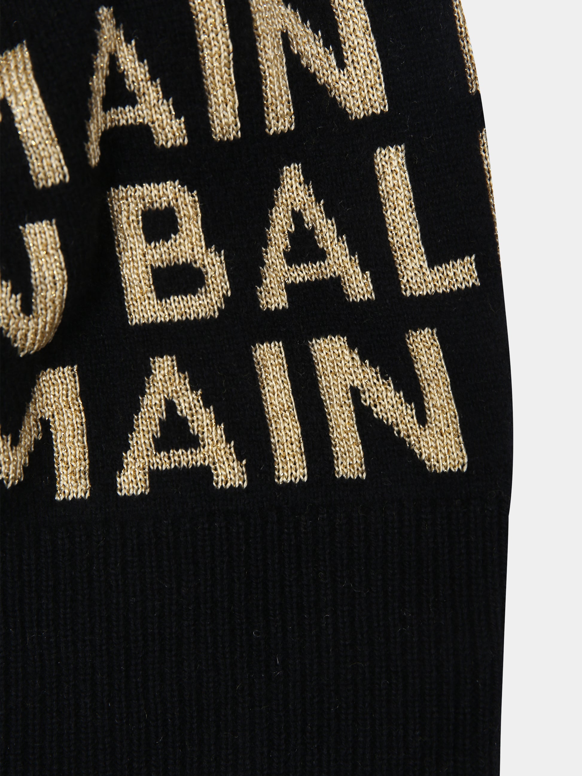 Berretto nero per bambina con logo,Balmain Kids,BT0A37 Z1849 930OR