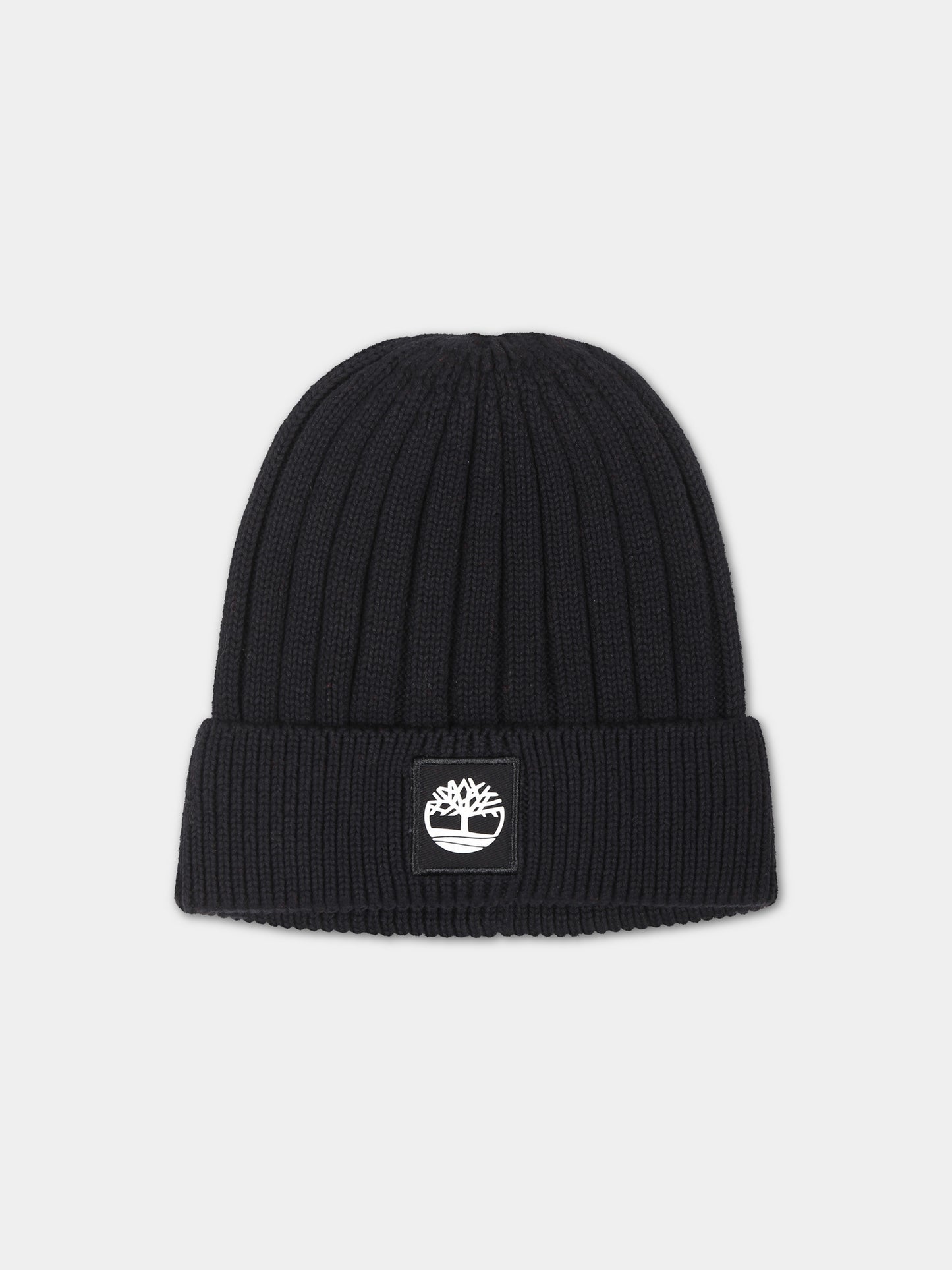 Berretto nero per bambino con albero,Timberland,T21387 09B