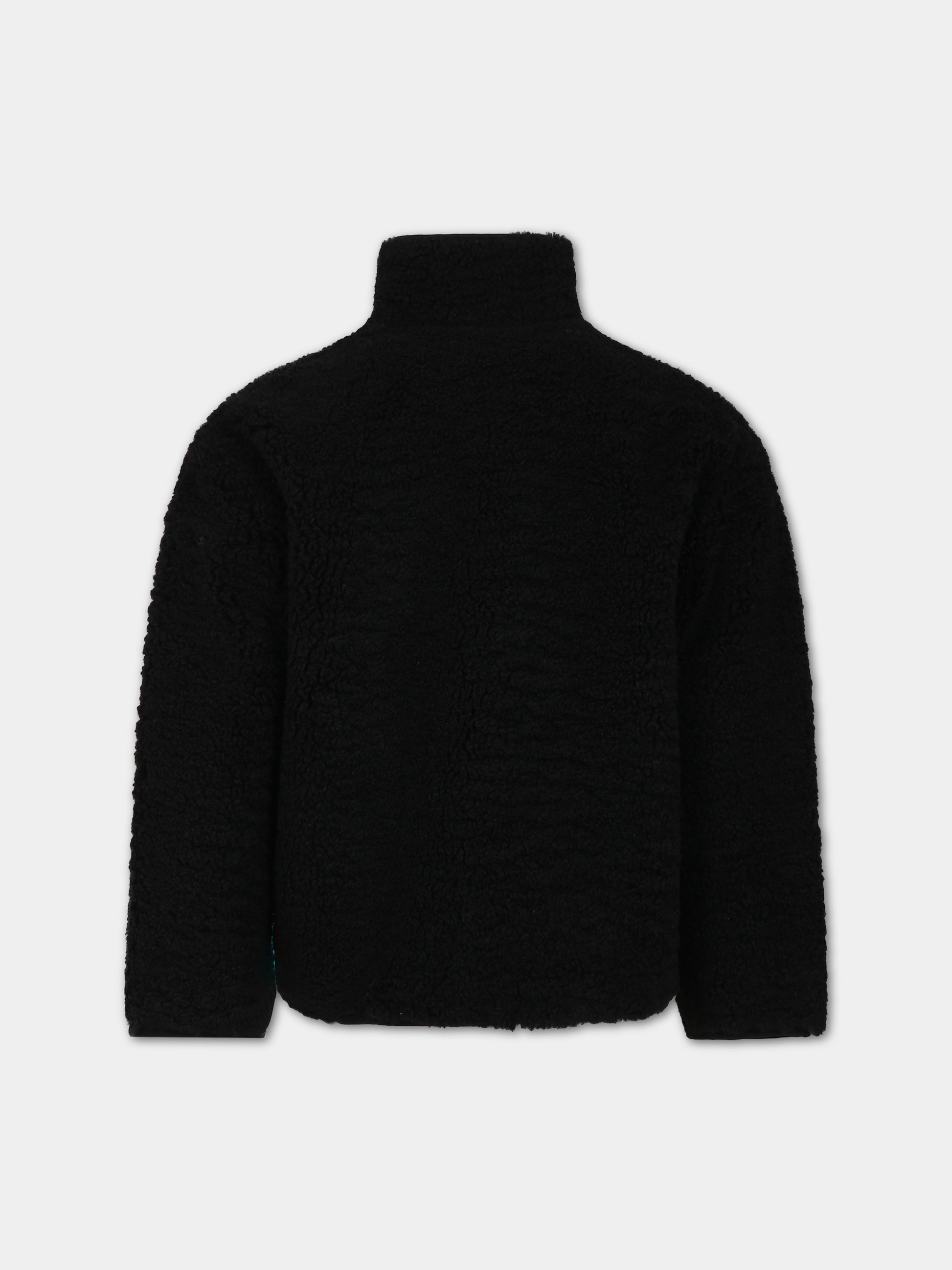 Ecopelliccia nera per bambini con logo,Lanvin Petite,N26027 09B