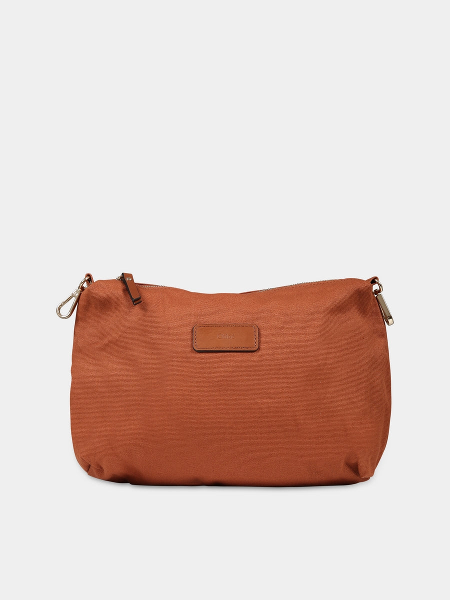 Borsa mamma bordeaux per neonati con logo,Chloé Kids,C90411 957