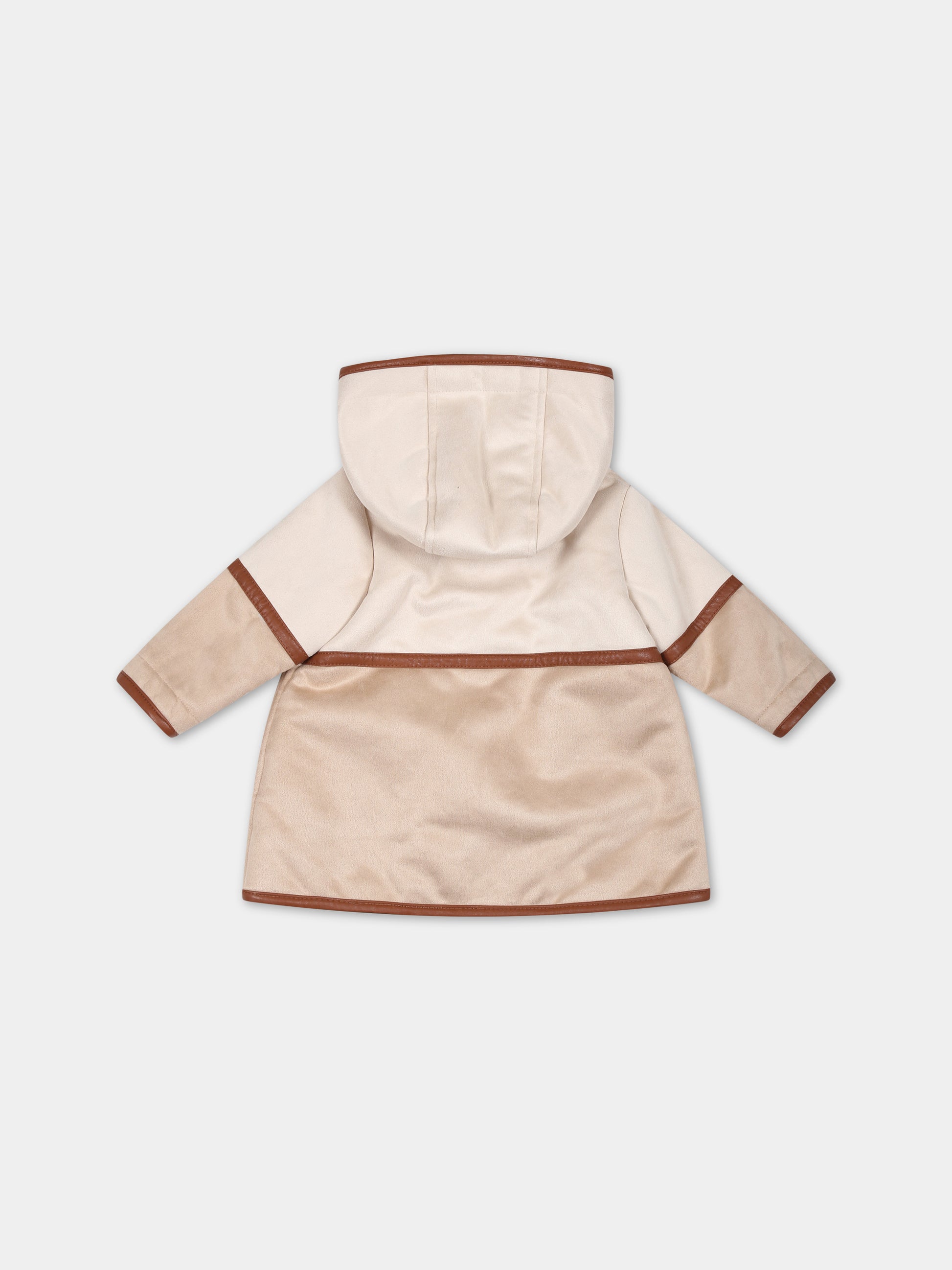 Cappotto beige per neonata con logo,Chloé Kids,C06148 231
