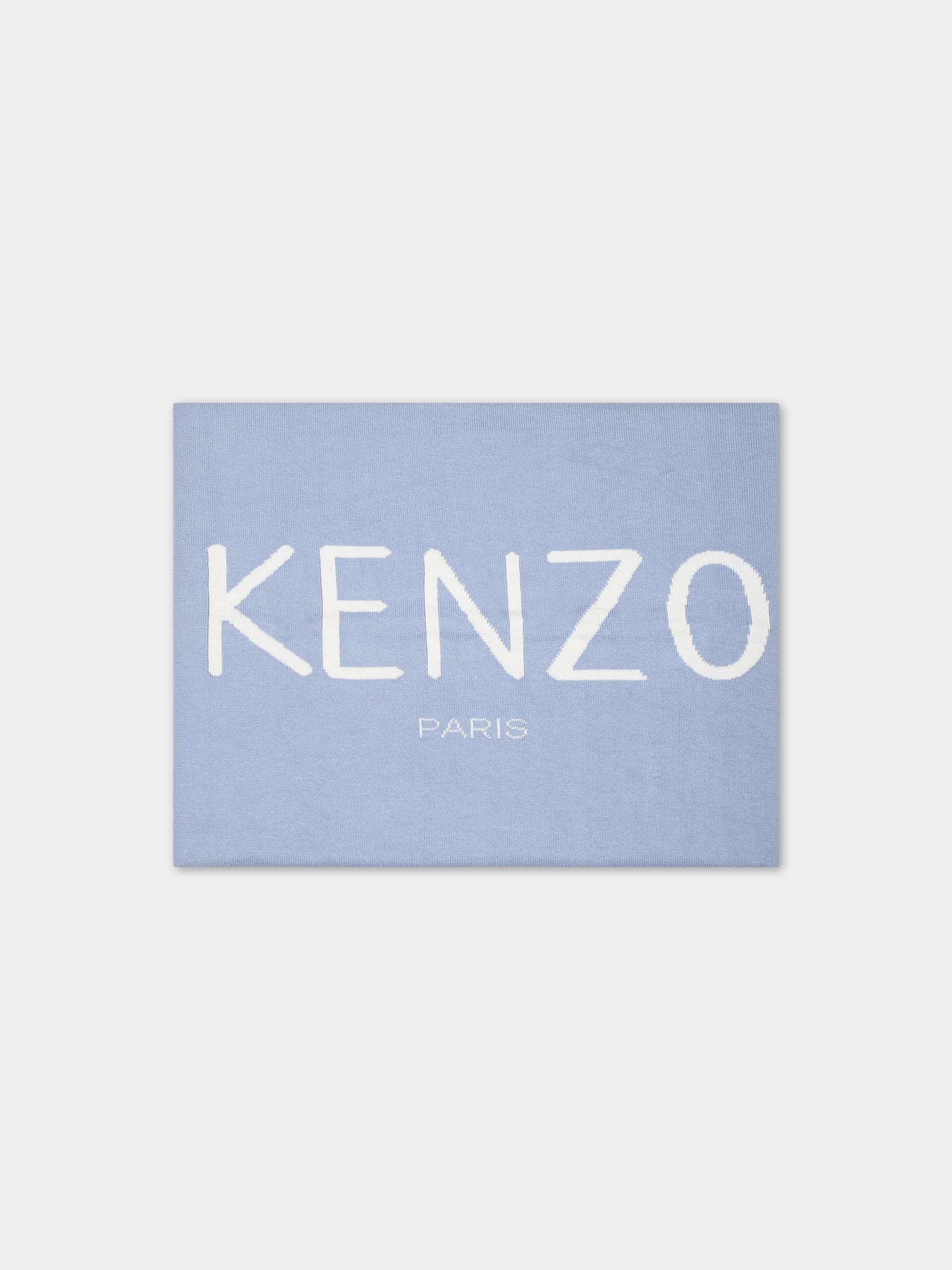 Coperta celeste per neonato con logo,Kenzo Kids,K90100 771