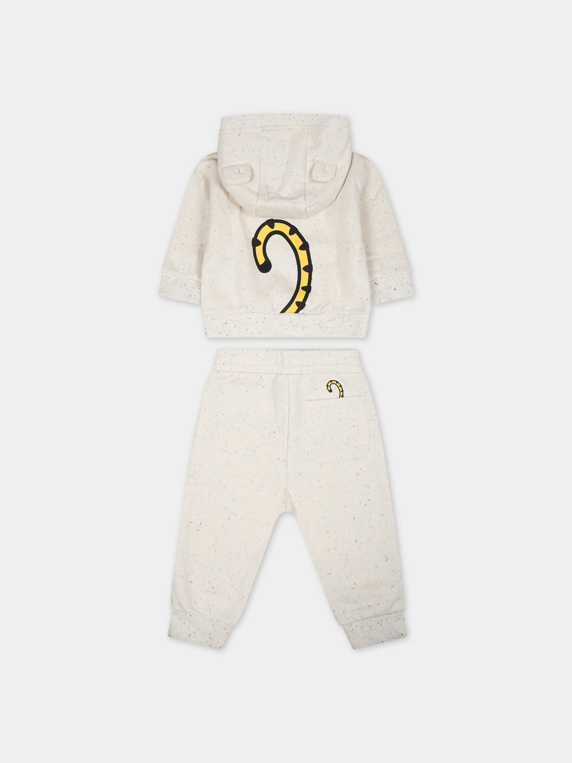 Completo avorio per neonato con tigre e logo,Kenzo Kids,K08071 22C