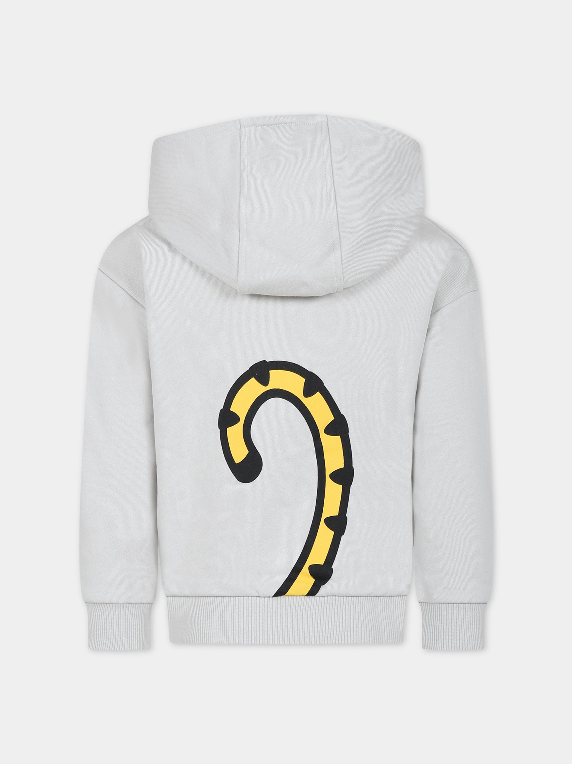 Felpa beige per bambini con tigre e logo,Kenzo Kids,K25838 261