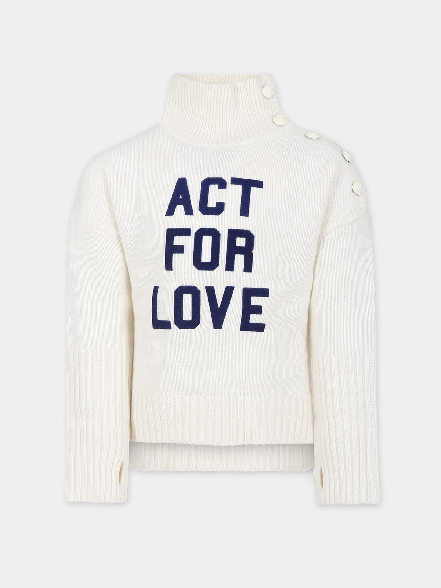 Dolcevita avorio per bambina con scritta,Zadig & Voltaire Kids,X15401 140