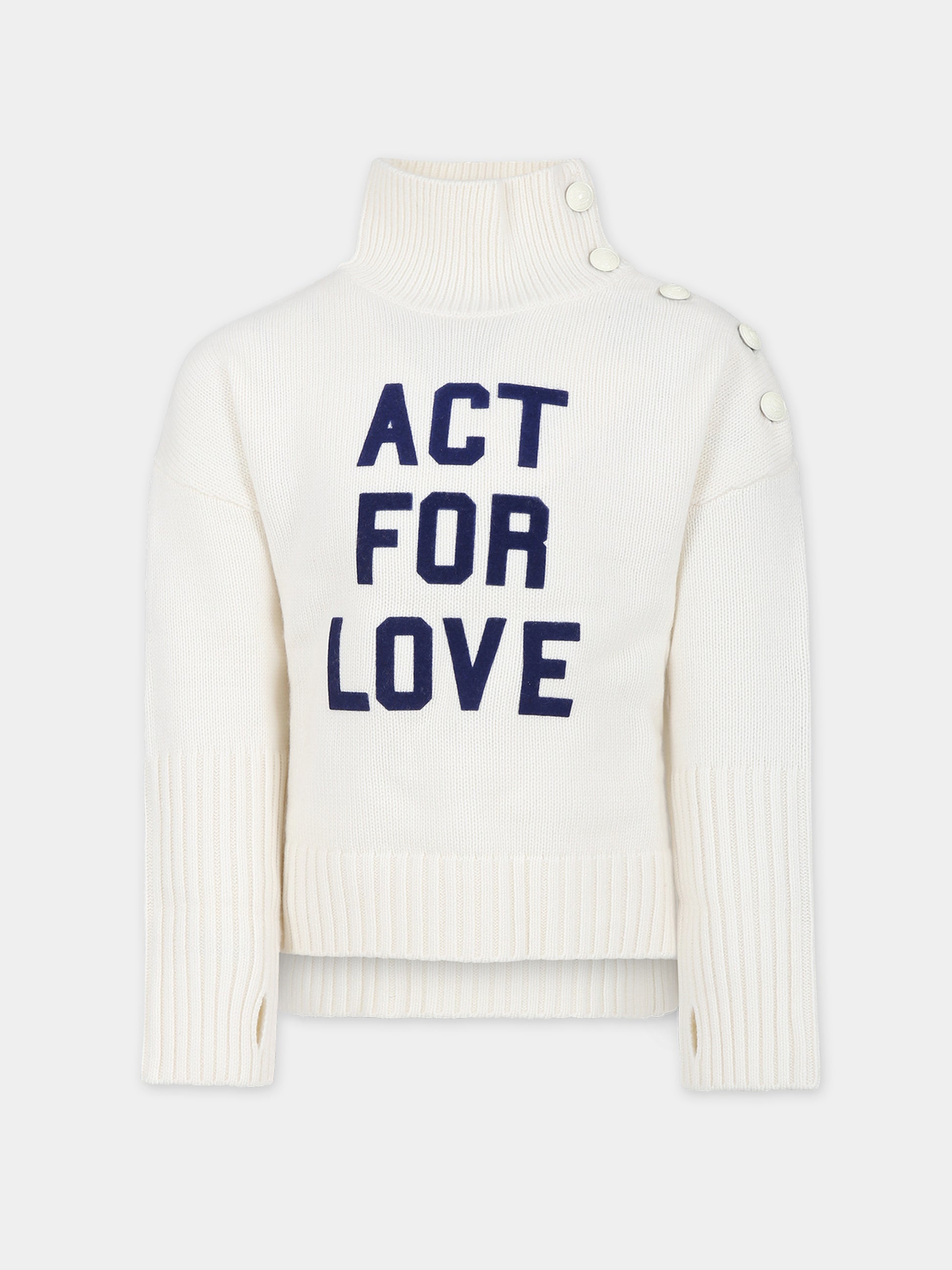 Dolcevita avorio per bambina con scritta,Zadig & Voltaire Kids,X15401 140