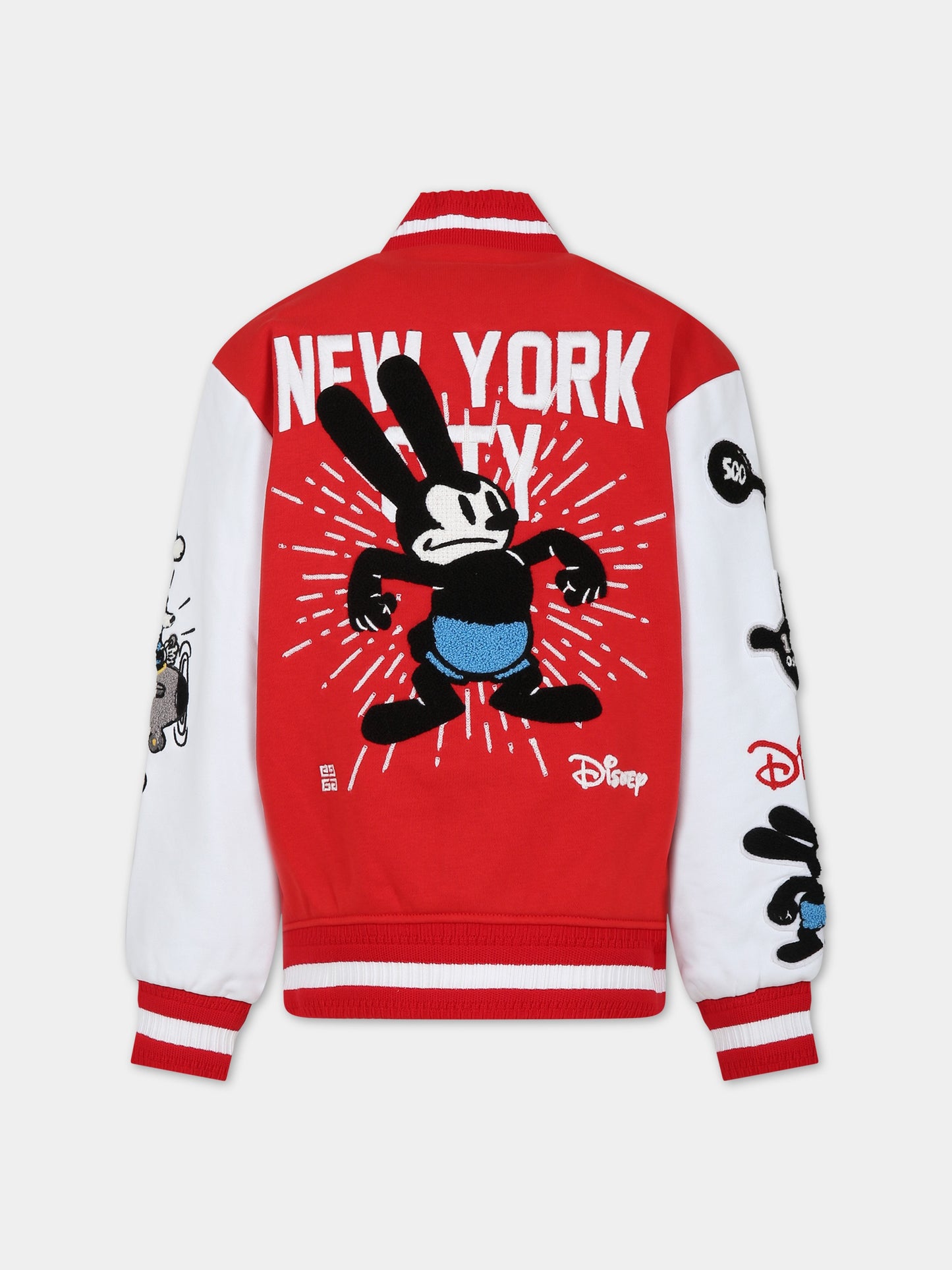 Bomber rosso per bambino con Osvald e logo,Givenchy Kids,H25486 X21