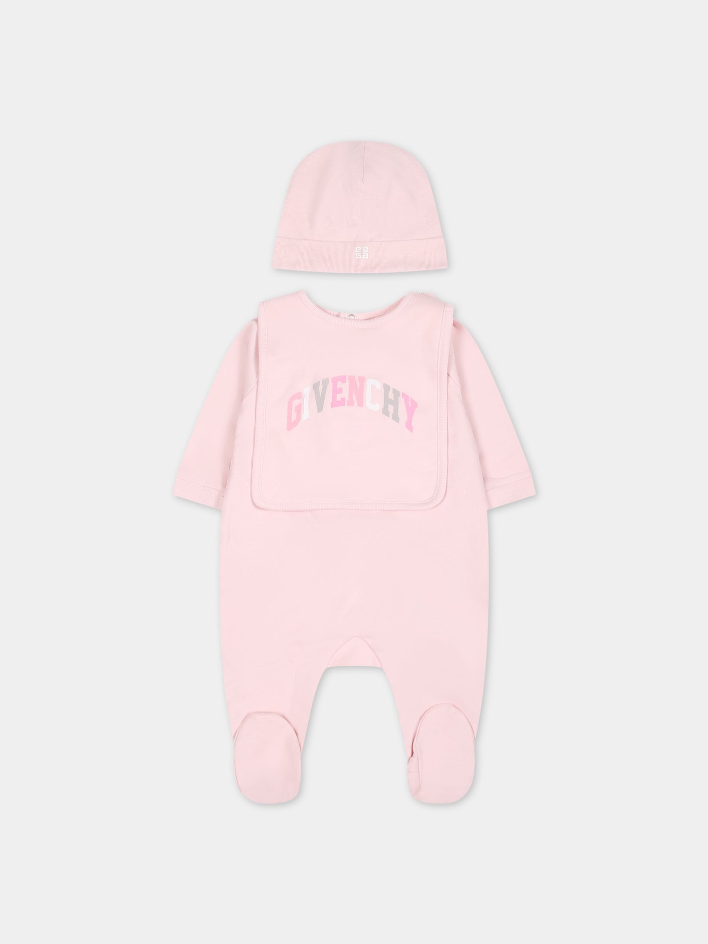 Set rosa per neonata con logo,Givenchy Kids,H98181 44Z