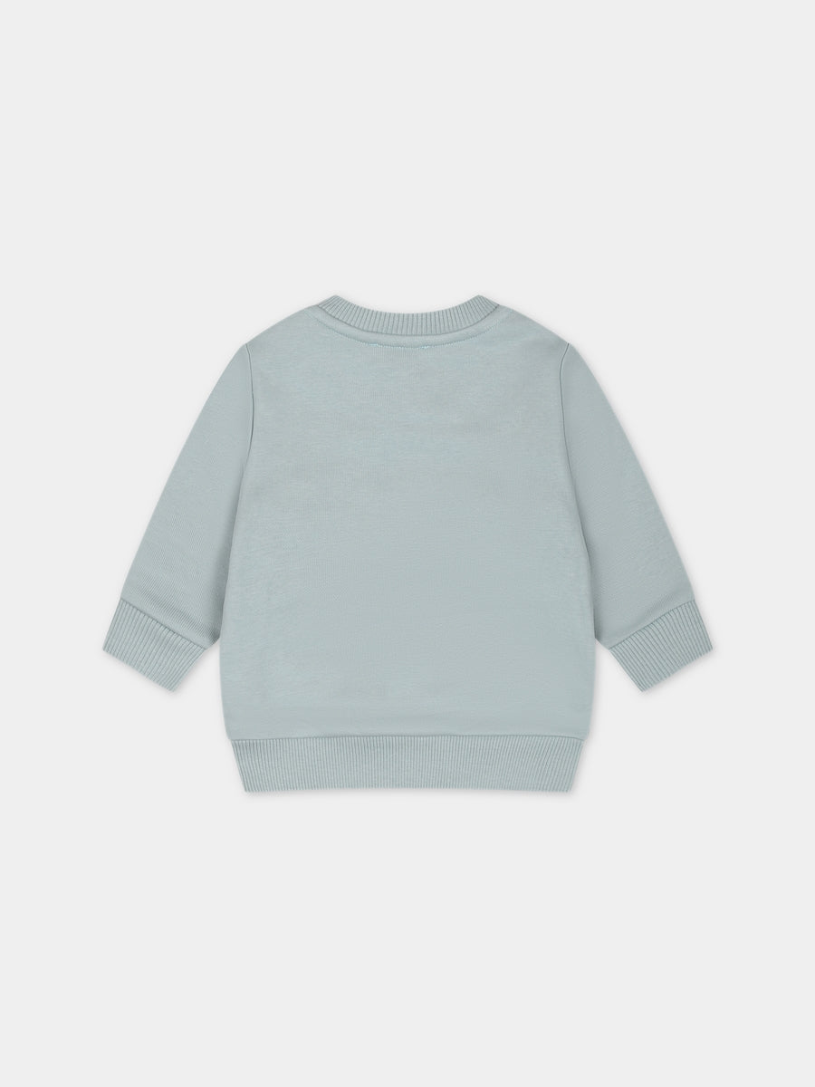 Felpa celeste per neonato con logo,Givenchy Kids,H05276 773