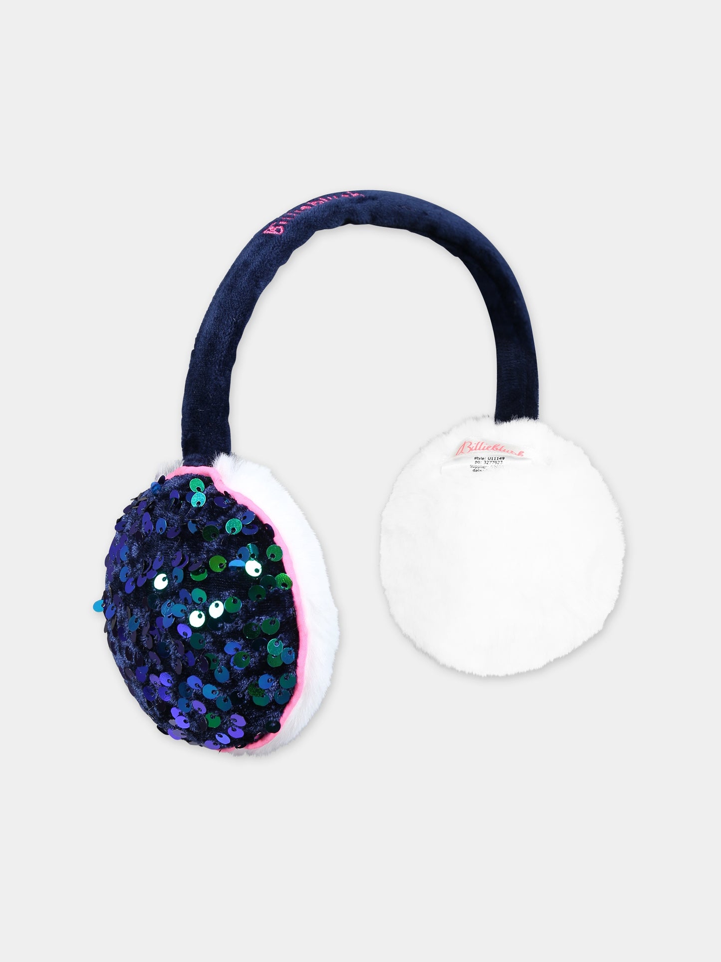 Paraorecchie blu per bambina con logo,Billieblush,U11149 85T